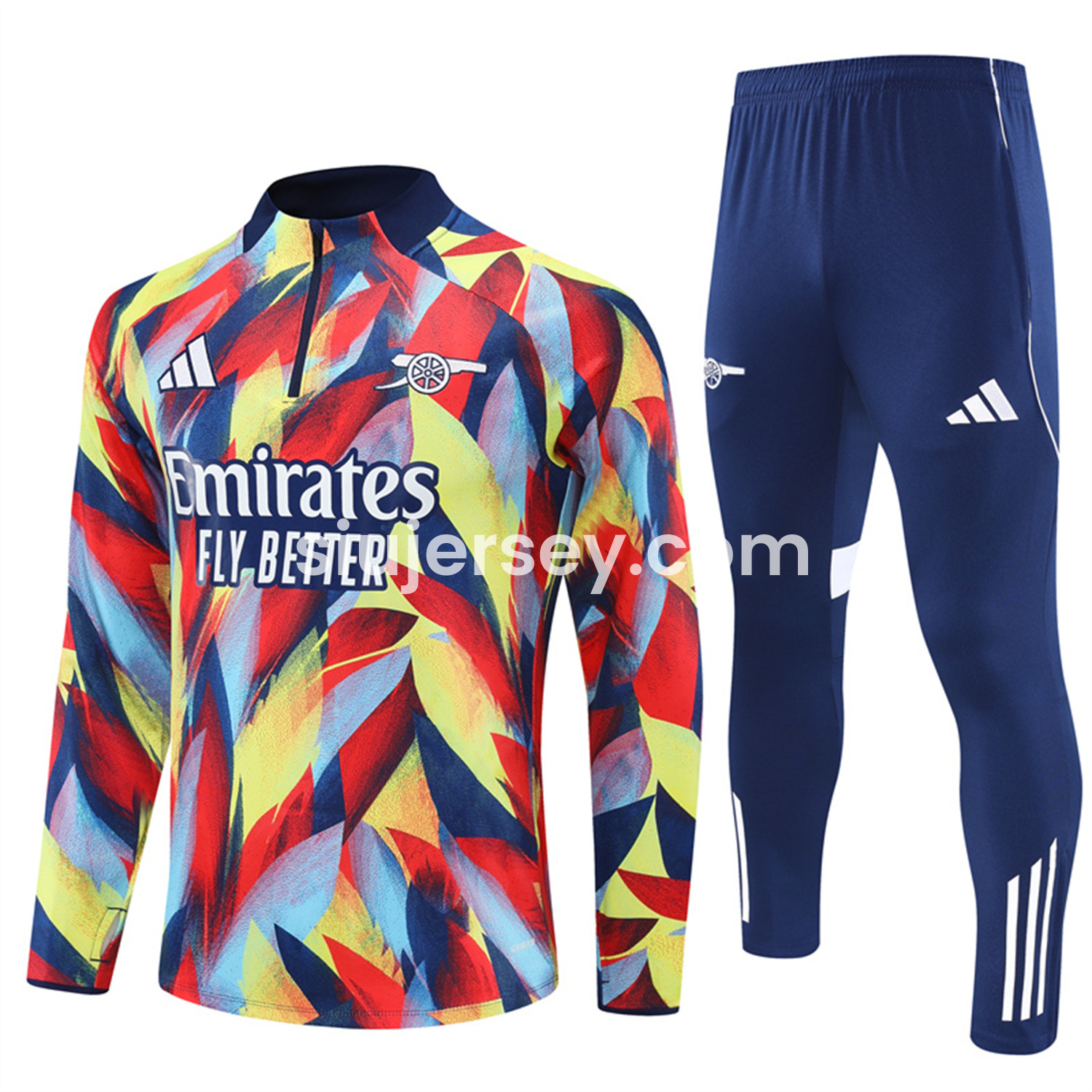 SIUjerseys-Arsenal 25-26 Long Sleeves Training Set - Colorful Camouflage Top & Royal Blue Pants