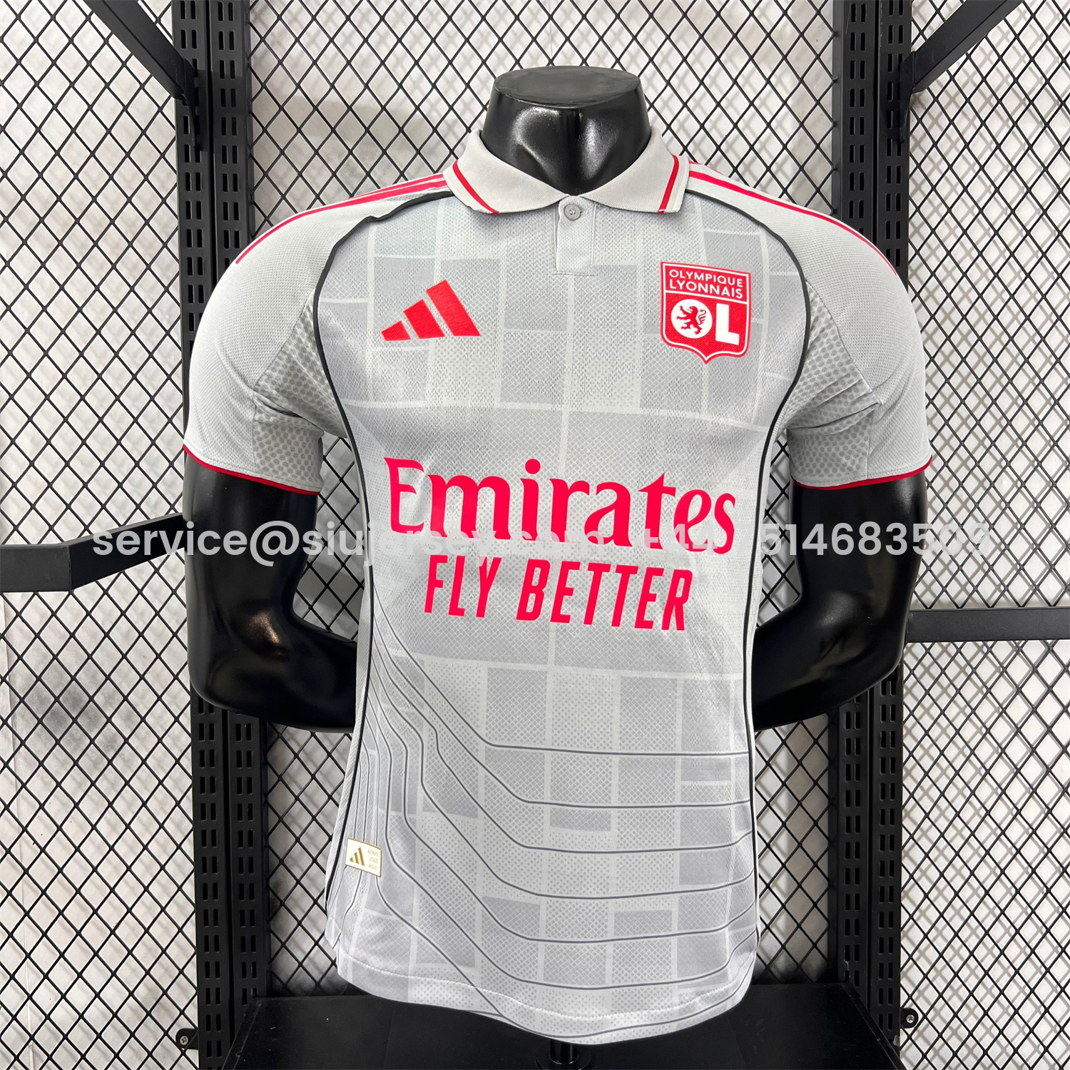 SIUjerseys-Olympique Lyonnais Lyon 25-26 Third Grey Jersey - Player Version