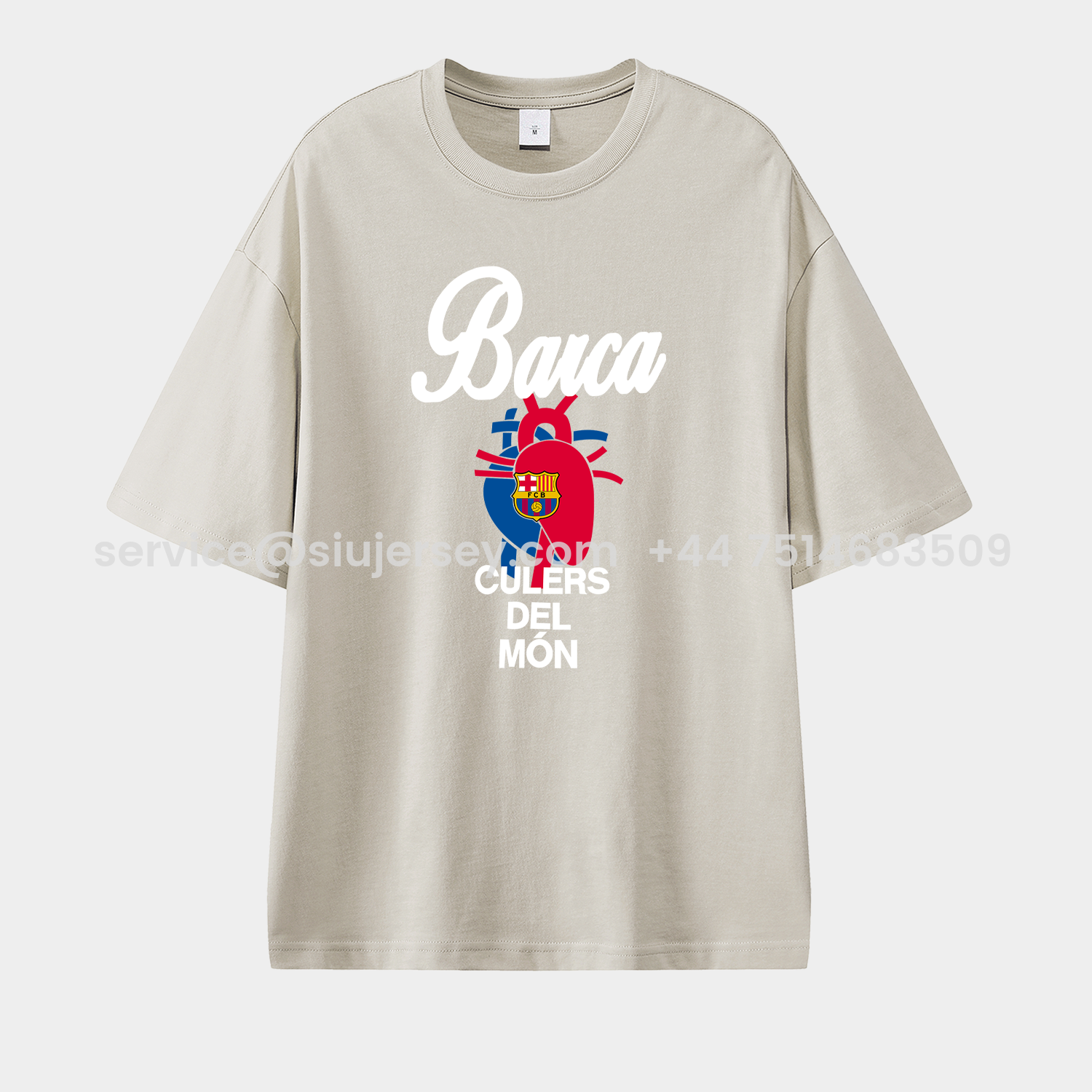 SIUjerseys-Barcelona Blue & Red Heart Culers Del Mon Unisex Pure Cotton T-shirt