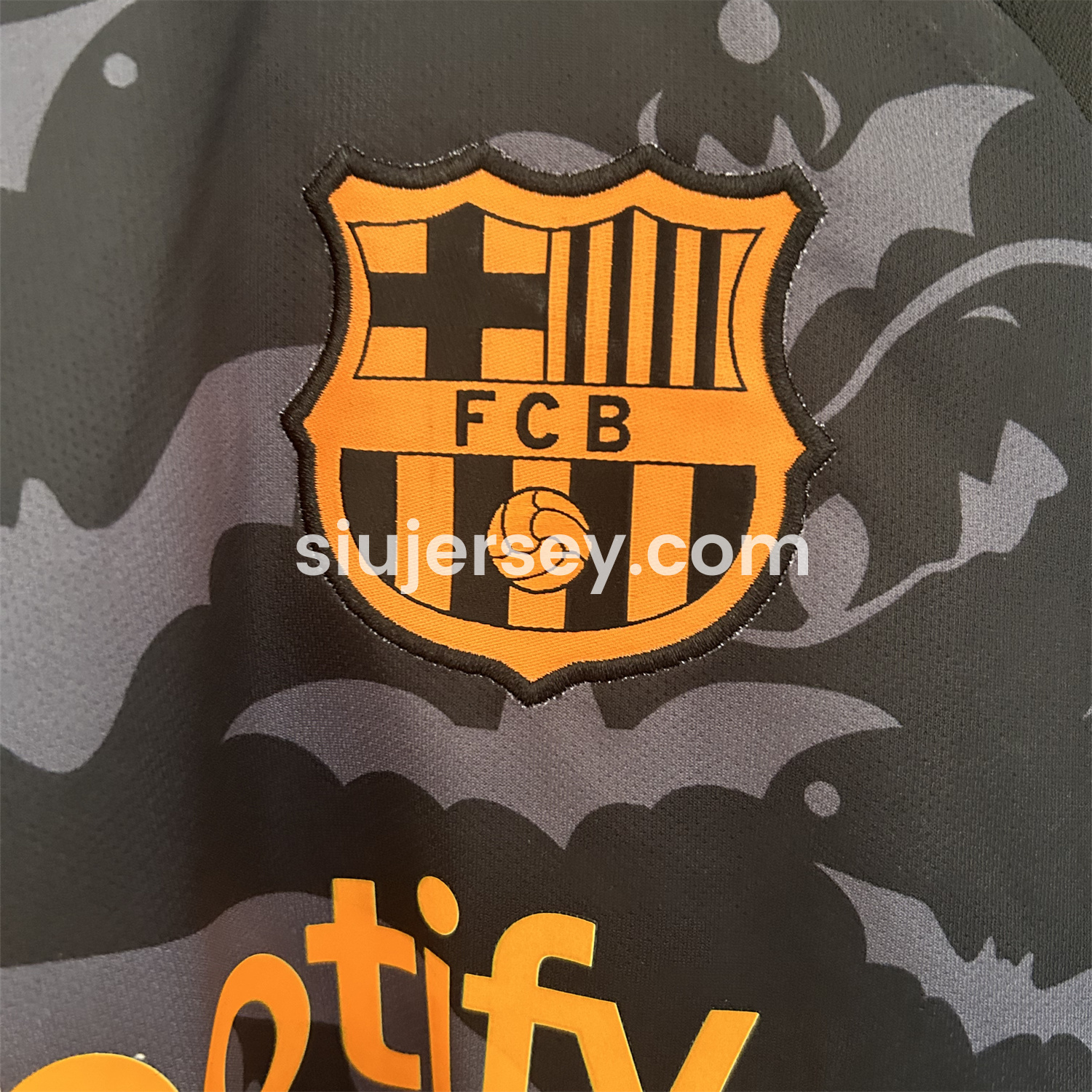 SIUjerseys-Barcelona 25-26 Halloween Pumpkin Silhouette Black Jersey - Fans Version