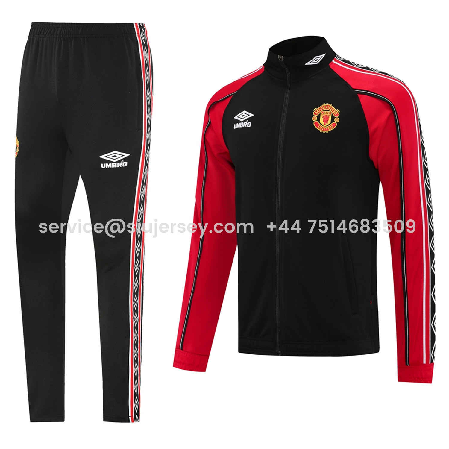 SIUjerseys-Manchester United 25-26 Throwback 98-99 Style Jacket Training Tracksuit - Black