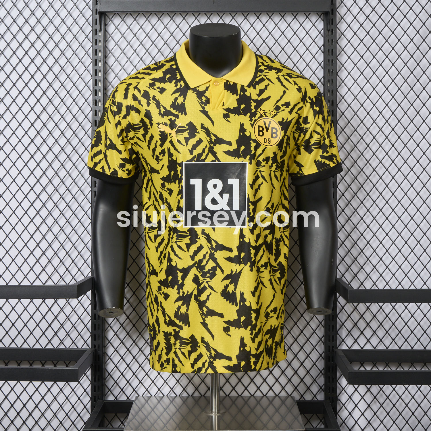 SIUjerseys-Dortmund 25-26 Black Disordered Texture Yellow Special Jersey - Player Version
