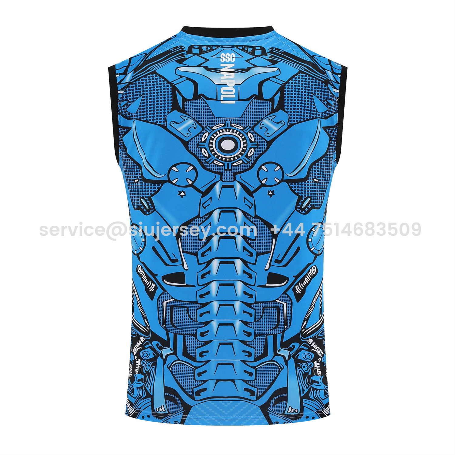 SIUjerseys-Napoli 25-26 Vest Training Set - Blue Mecha Vest & Black Shorts