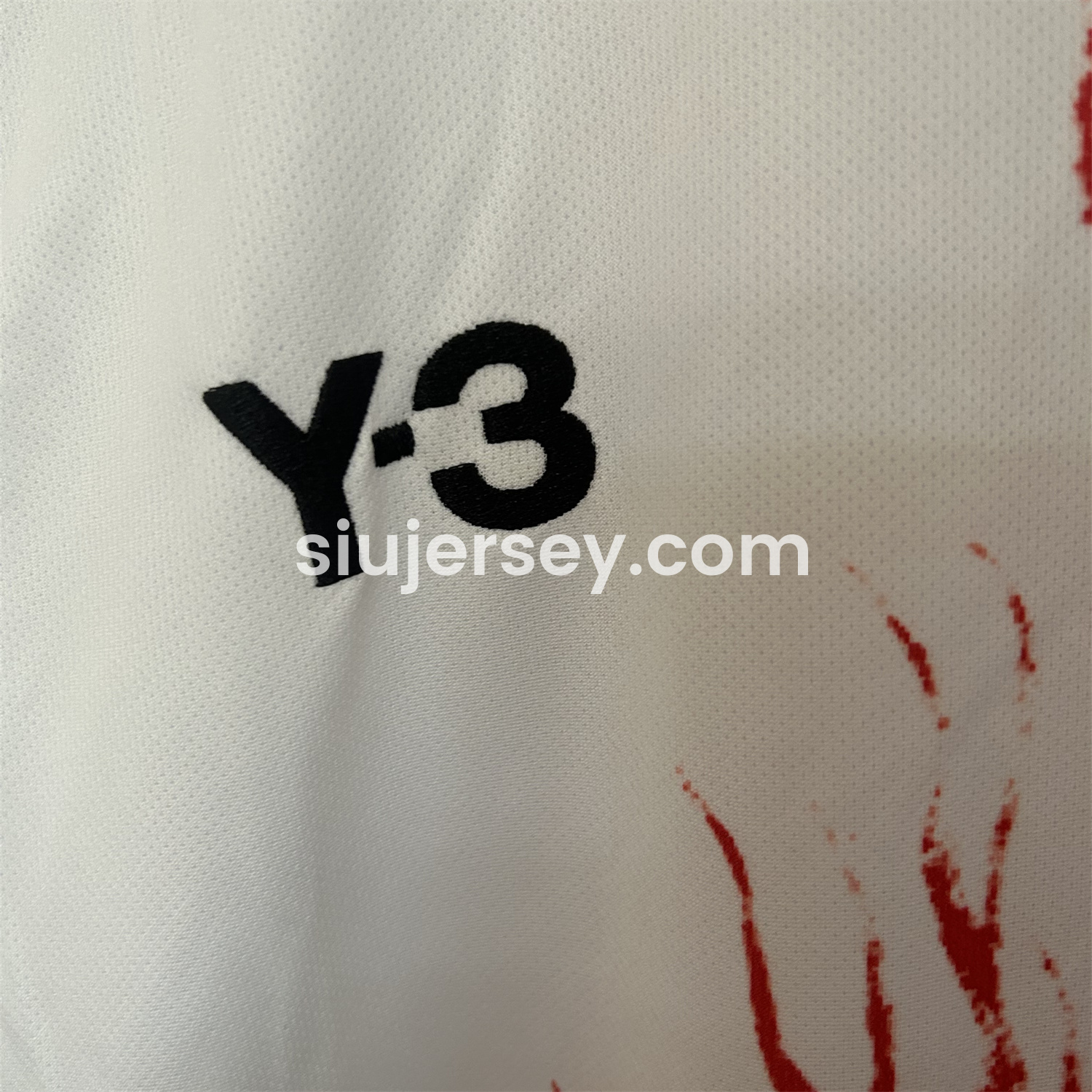 SIUjerseys-Japan 25-26 Y3 Red Auspicious Cloud Pattern White Jersey - Fans Version