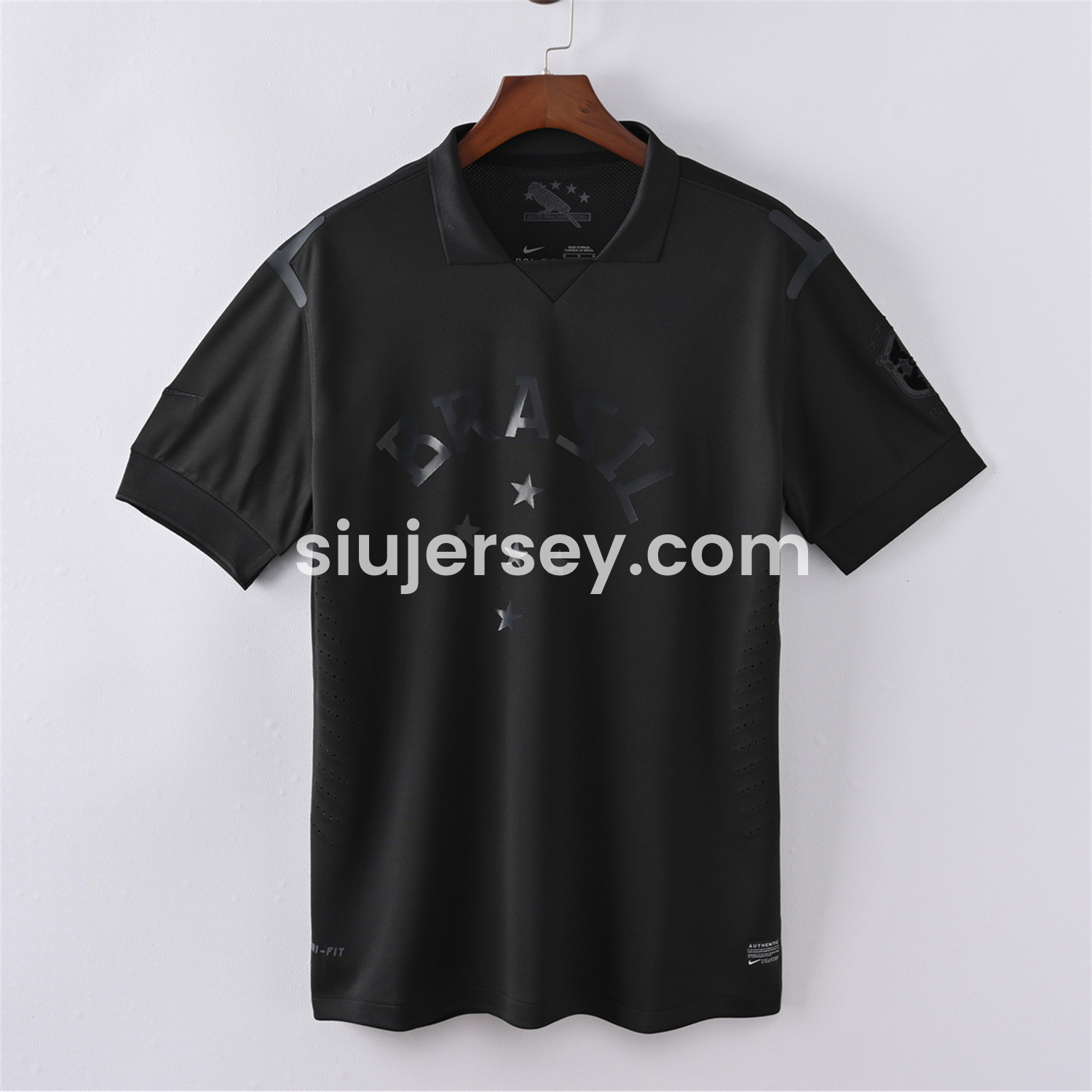 SIUjerseys-Retro Brazil 2013-14 Black Five-Stars Special Edition Jersey