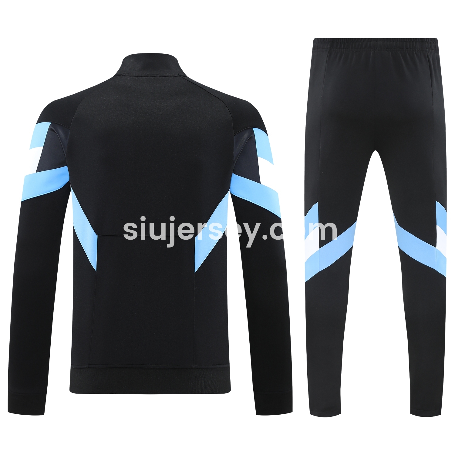 SIUjerseys-Argentina 24-25 Throwback Jacket Training Tracksuit - Black Jackets & Pants with Blue and White Stripes