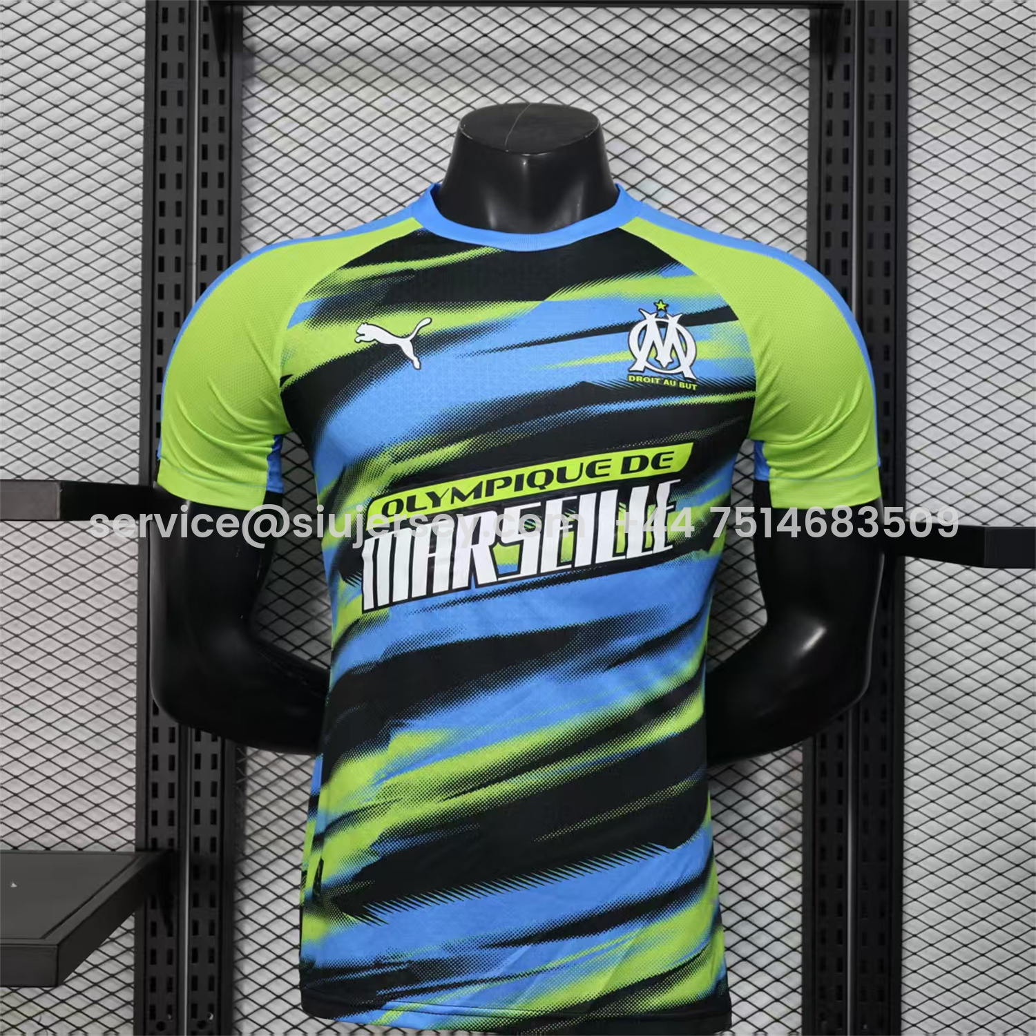SIUjerseys-Marseille 25-26 Blue Green Gradient Training Jersey - Player Version