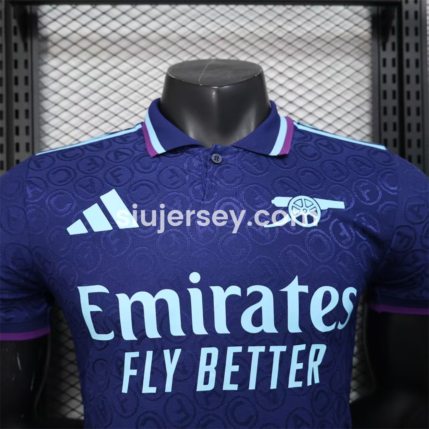SIUjerseys-Arsenal 25-26 Deep Blue POLO Letter Pattern Special Jersey - Player Version
