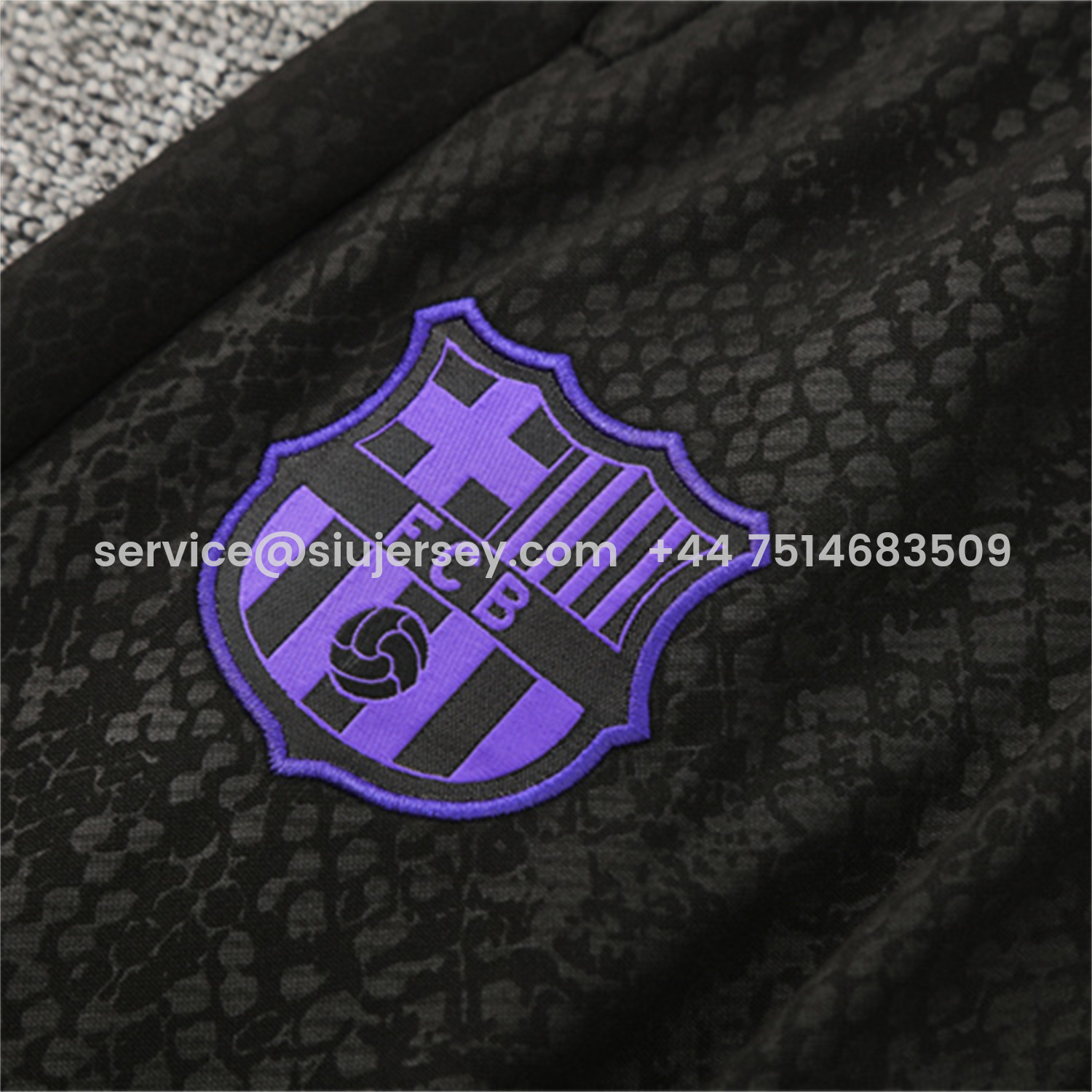 SIUjerseys-Barcelona 25-26 X KB Kids Long Sleeve Training Set - Black Top & Black Pants