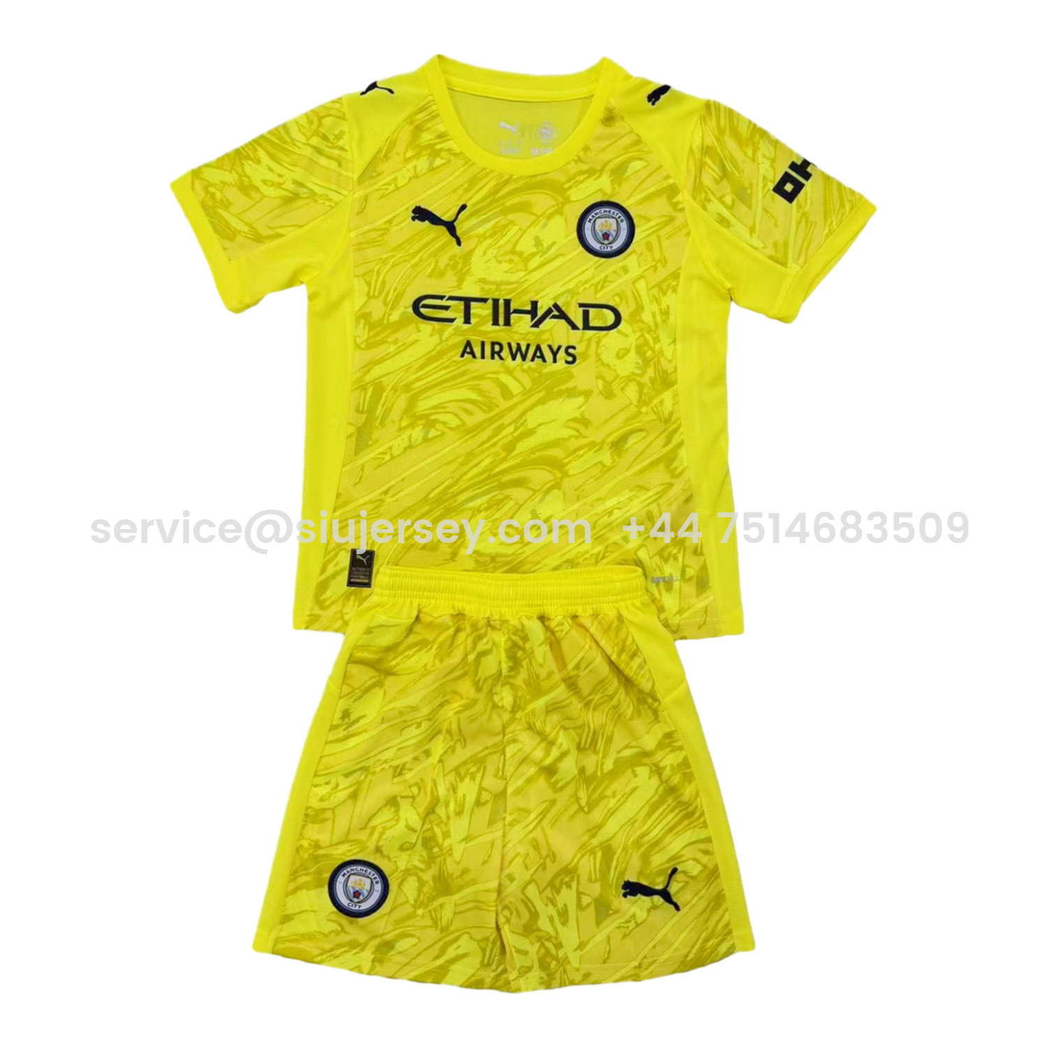 SIUjerseys-Manchester City 25-26 Yellow Goalkeeper Men's Adult Jersey Set - Fans Version