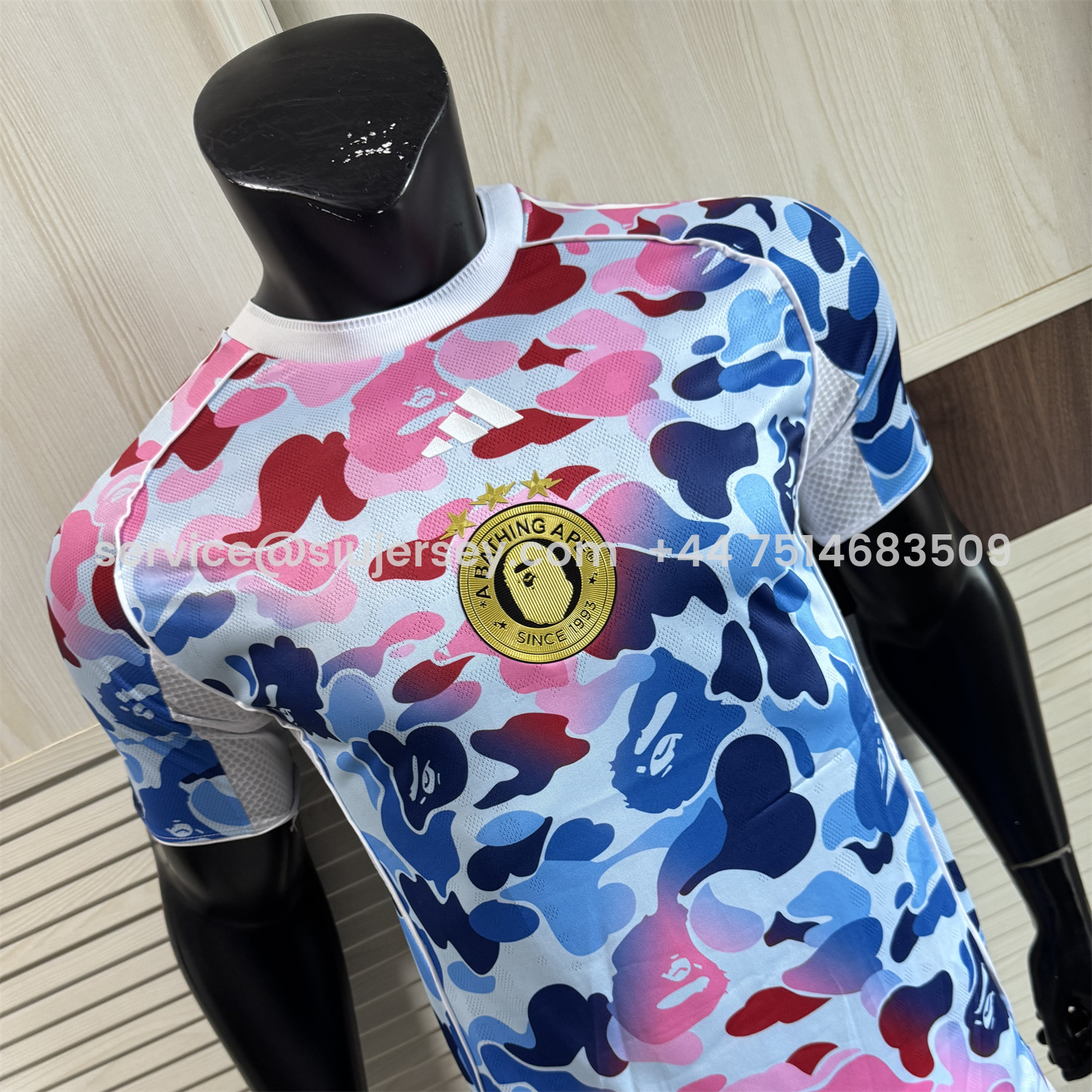 SIUjerseys-Adidas x A Bathing Ape Pink And Blue Camouflage Special Jersey - Player Version