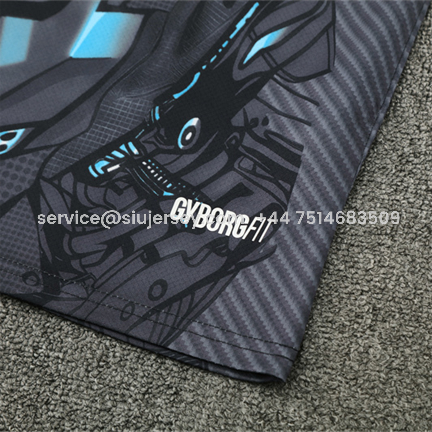 SIUjerseys-Napoli 25-26 Kids Short-Sleeve Training Set - Gray Mecha Top & Black Shorts