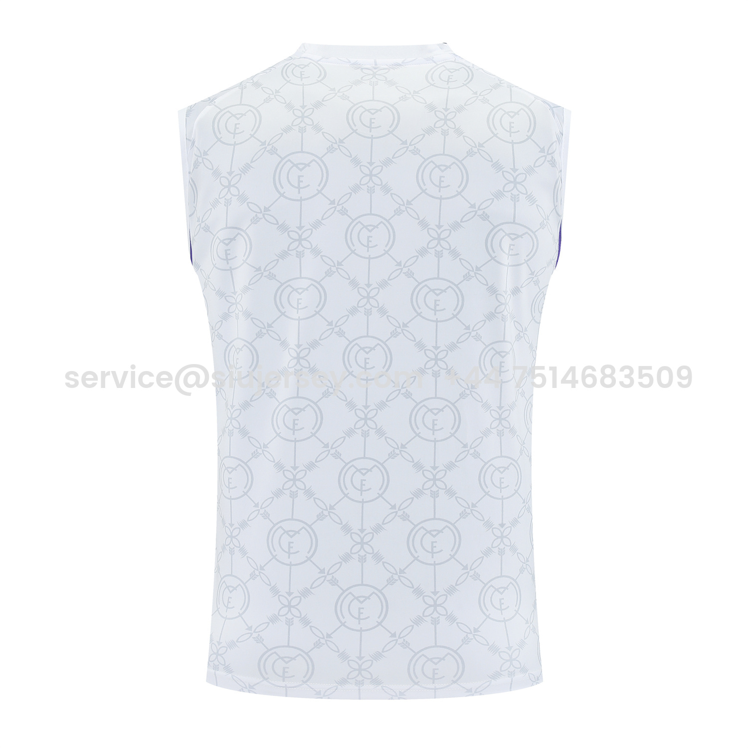 SIUjerseys-Real Madrid 25-26 Vest Training Set - Blue Edge White Vest & Black Shorts