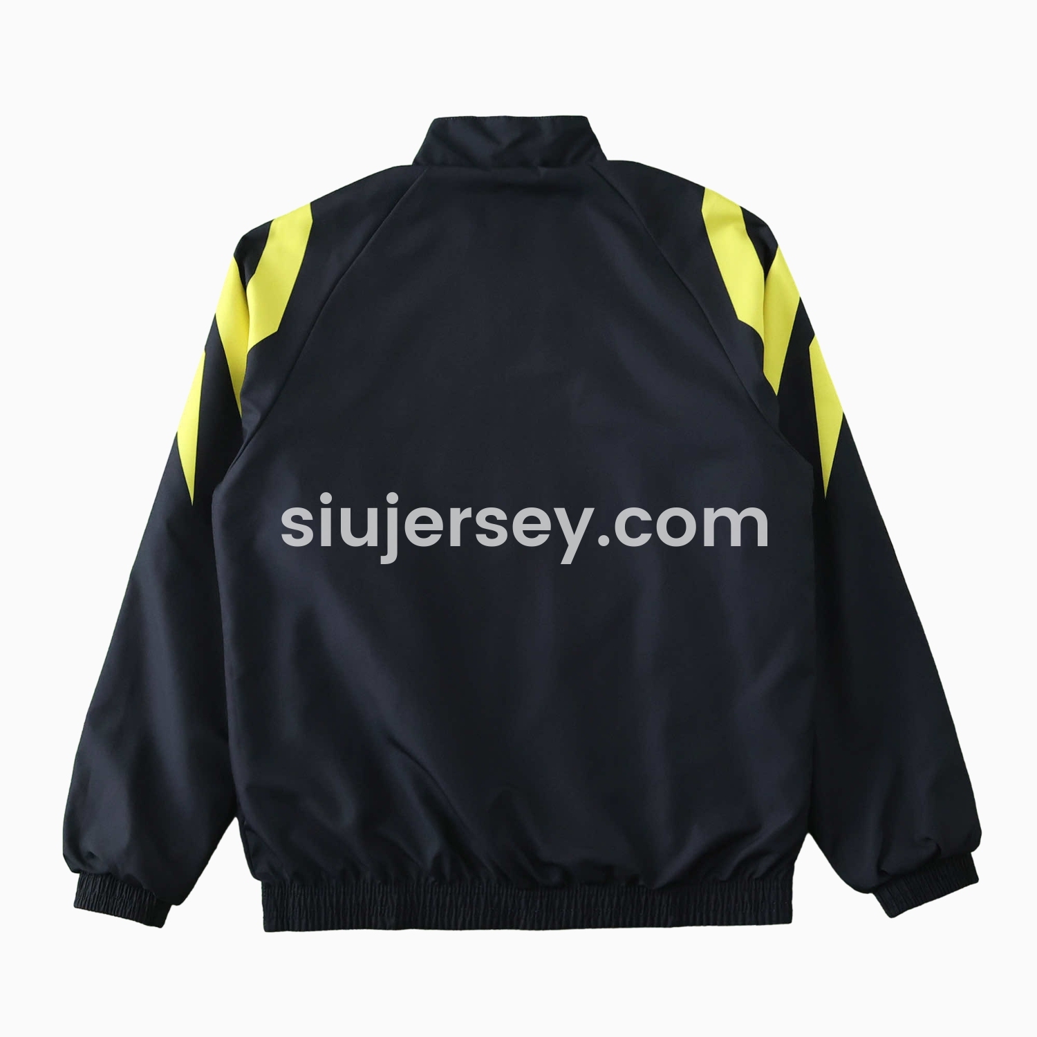 SIUjerseys-Borussia Dortmund 24-25 Retro Style Double Sided Reversible Windbreaker - Black & Grey