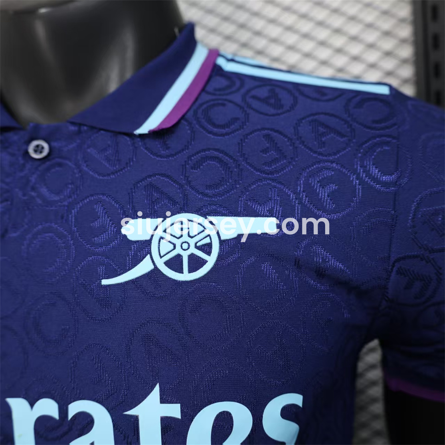 SIUjerseys-Arsenal 25-26 Deep Blue POLO Letter Pattern Special Jersey - Player Version