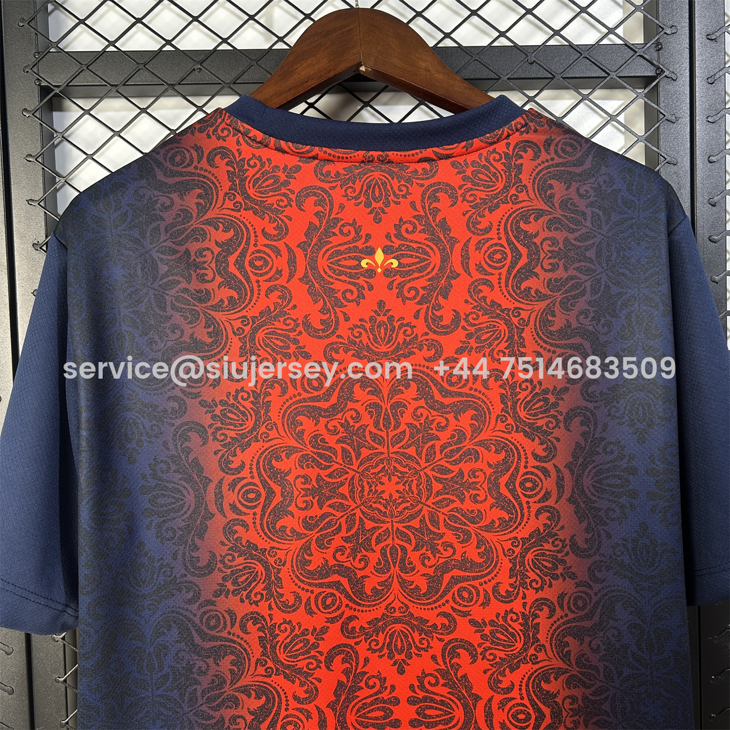 SIUjerseys-Paris Saint-Germain PSG 25-26 Champions League Commemorative Edition Red Blue Flower Pattern T-shirts