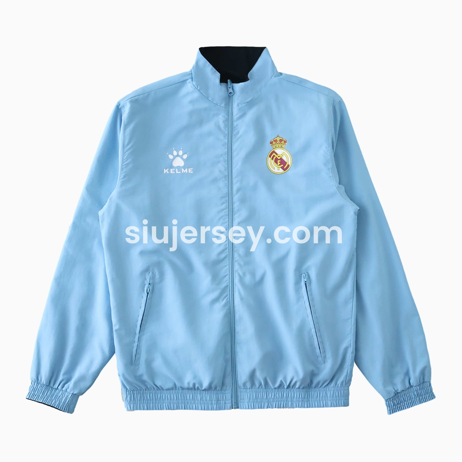 SIUjerseys-Retro Real Madrid 1997-98 Third Double Sided Reversible Windbreaker - Black & Blue