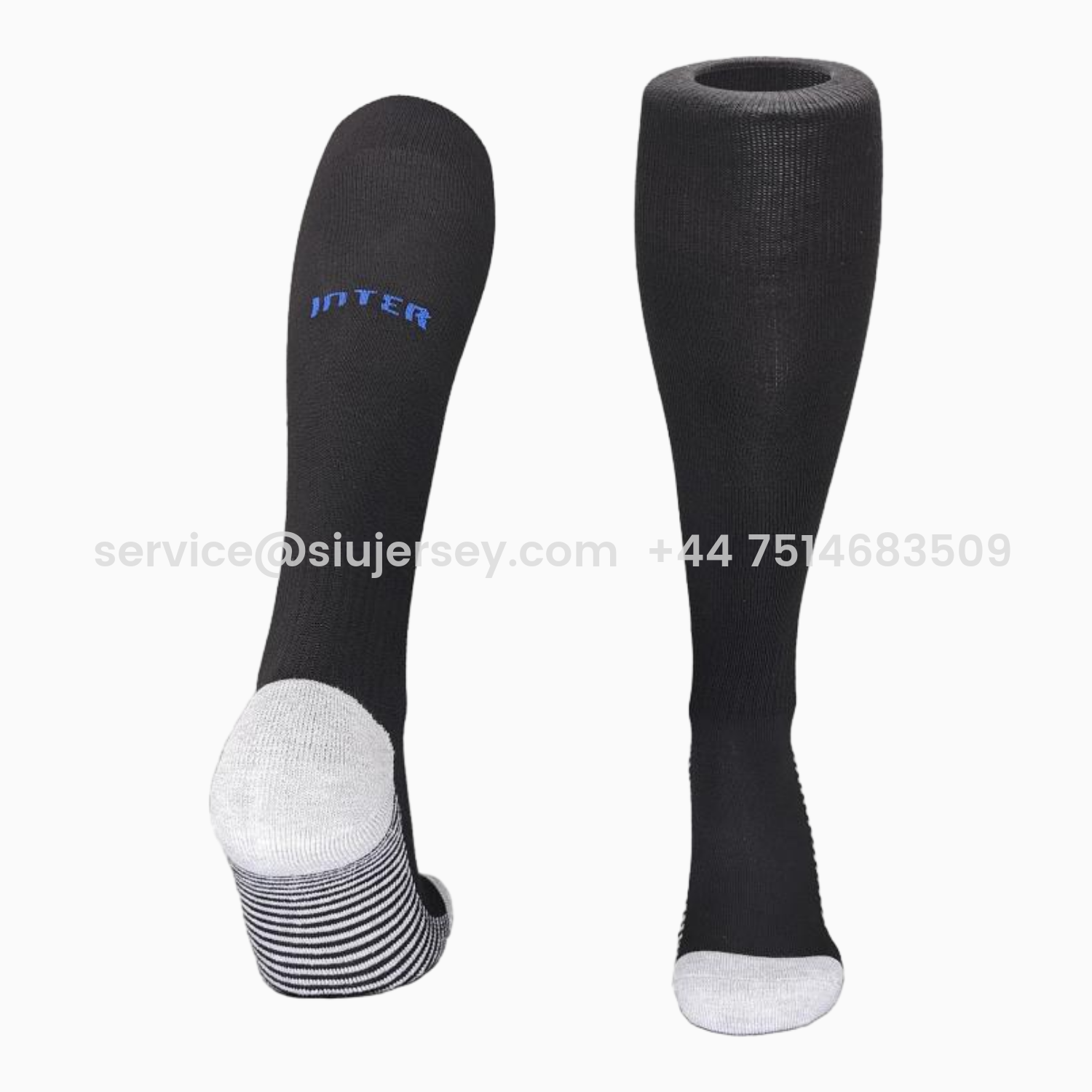 SIUjerseys-Inter Milan 25-26 Home Socks - Black & Blue Logo