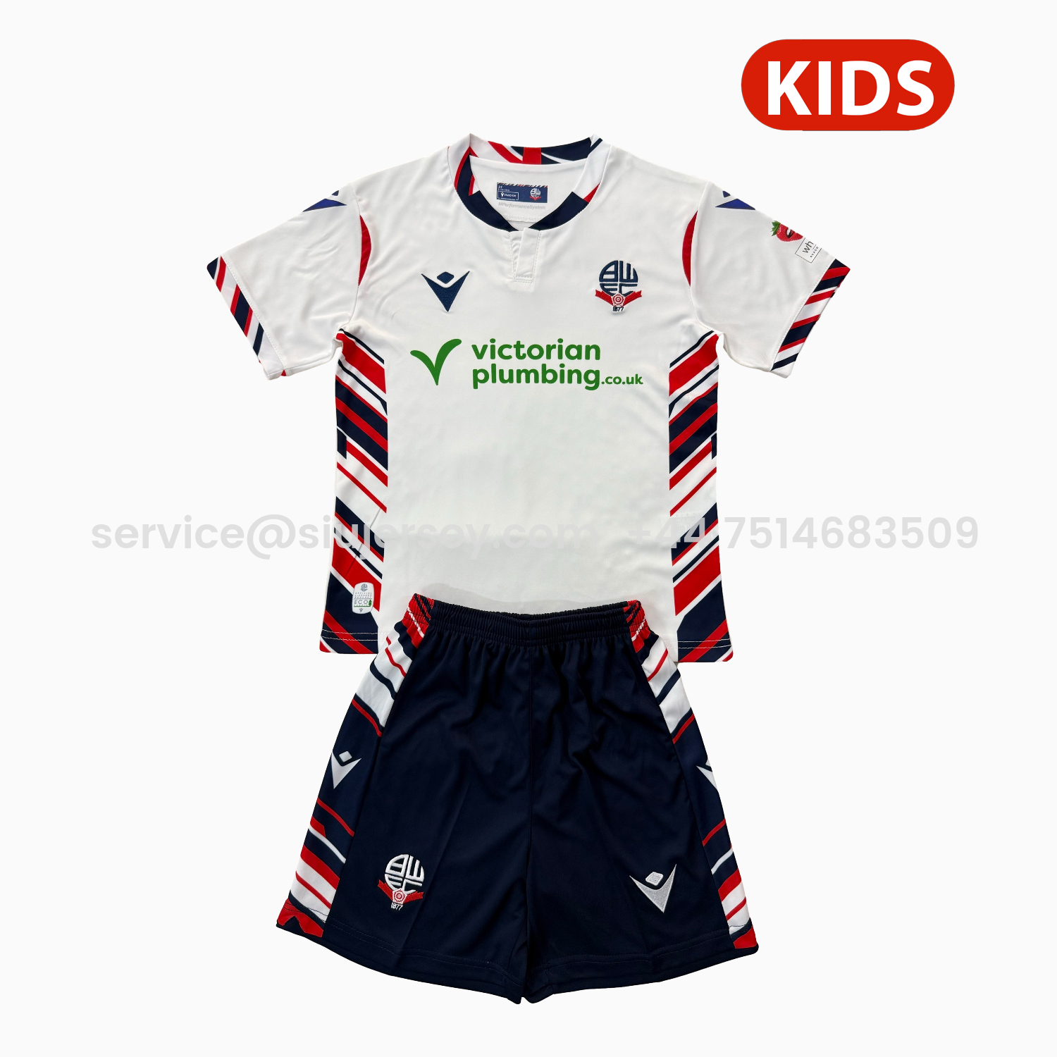 SIUjerseys-Bolton Wanderers 25-26 Home Kids Kit