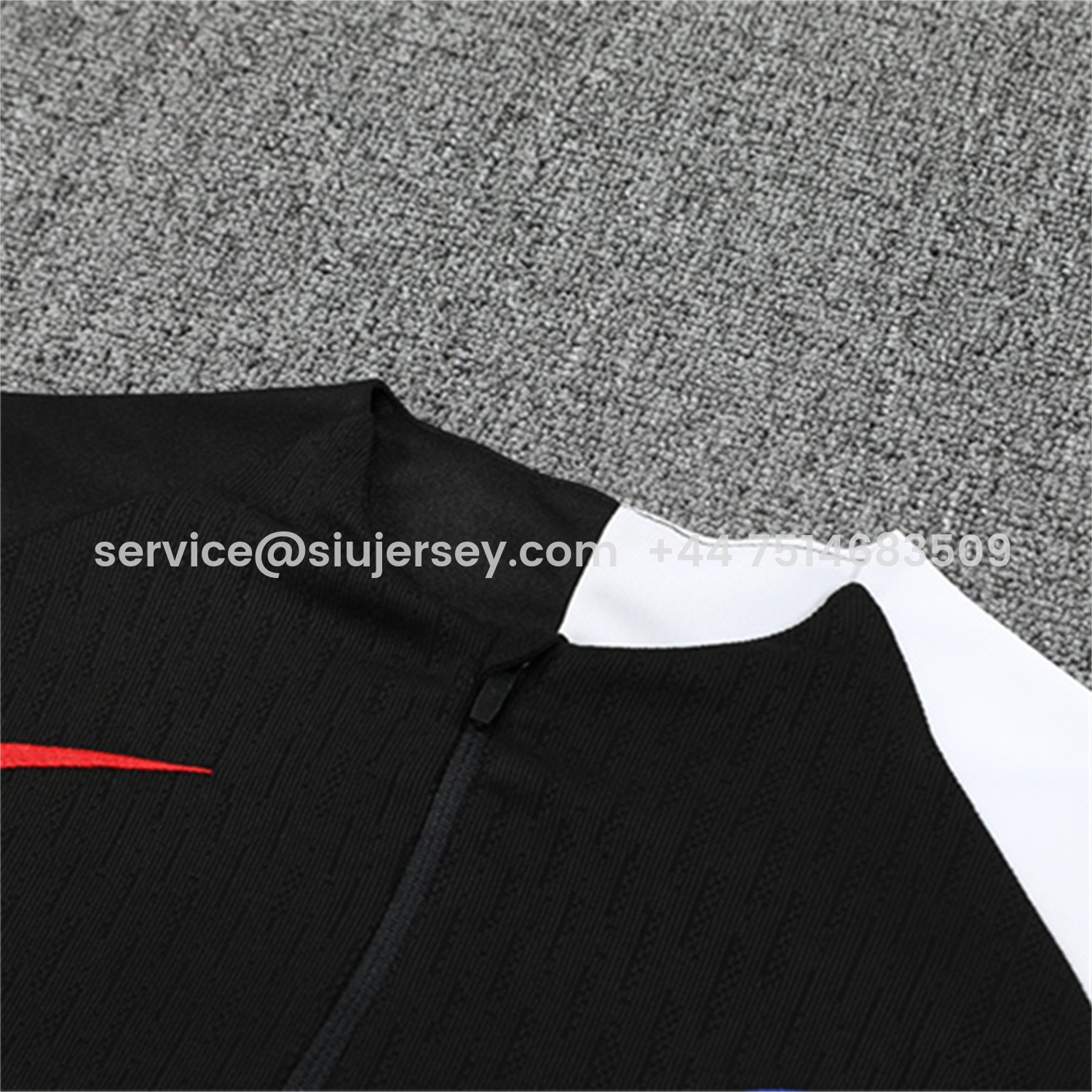 SIUjerseys-Paris Saint-Germain PSG 25-26 Long Sleeve Training Set - Player Version - Black Top and Black Pants