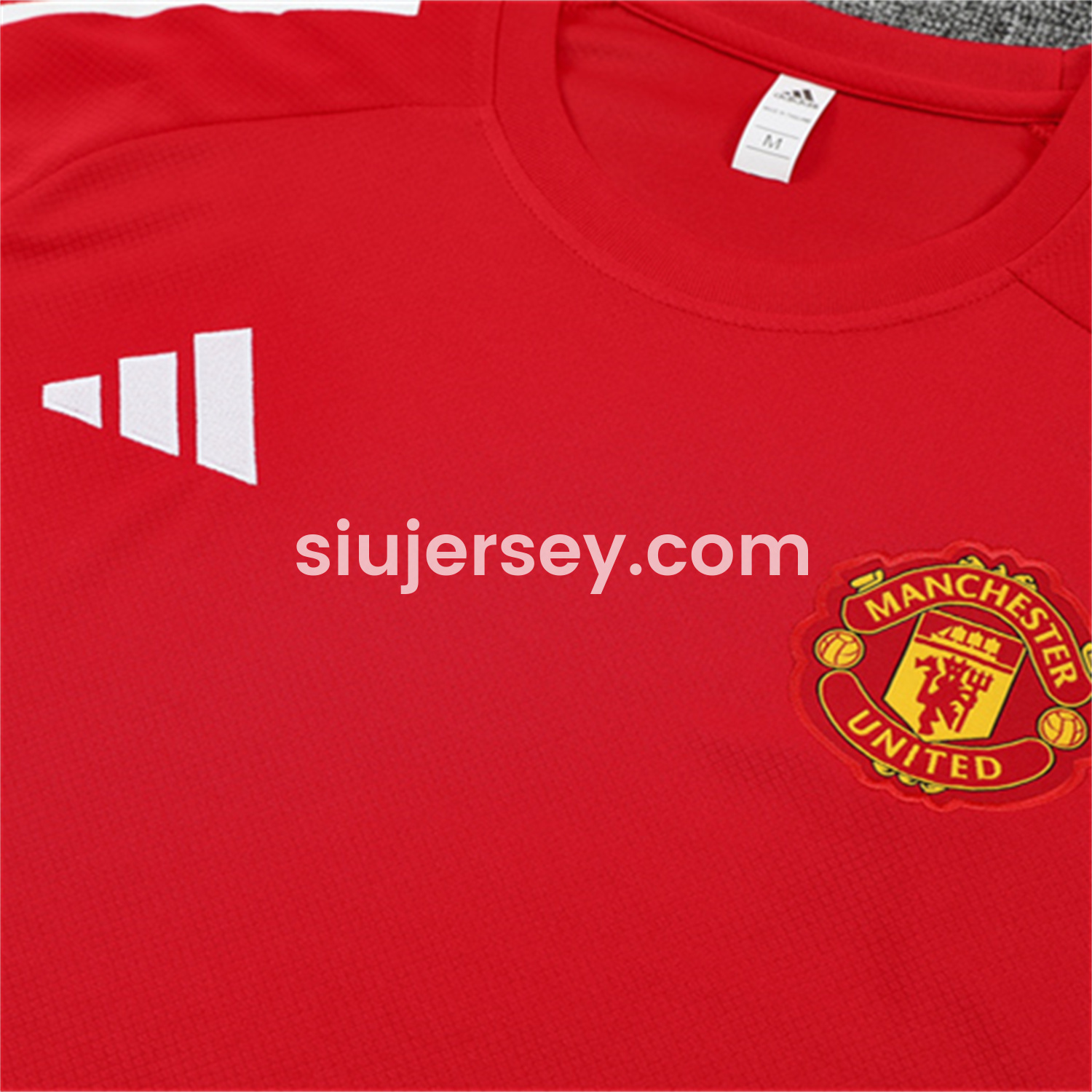 SIUjerseys-Manchester United 25-26 Short-Sleeve Training Set - Red Top & Black Shorts