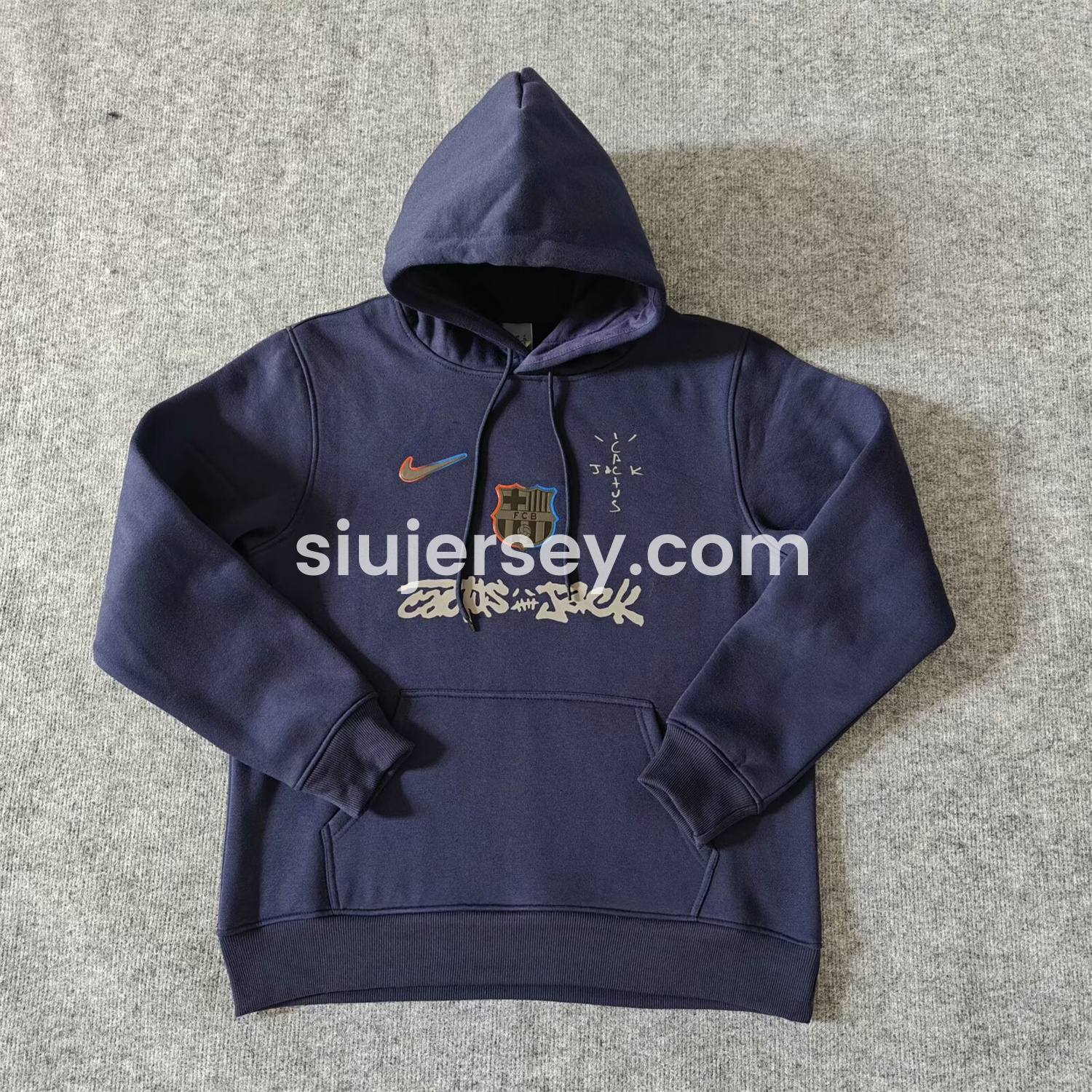 SIUjerseys-Barcelona x Travis Scott Team Logo Centered Unisex Pullover Hoodie
