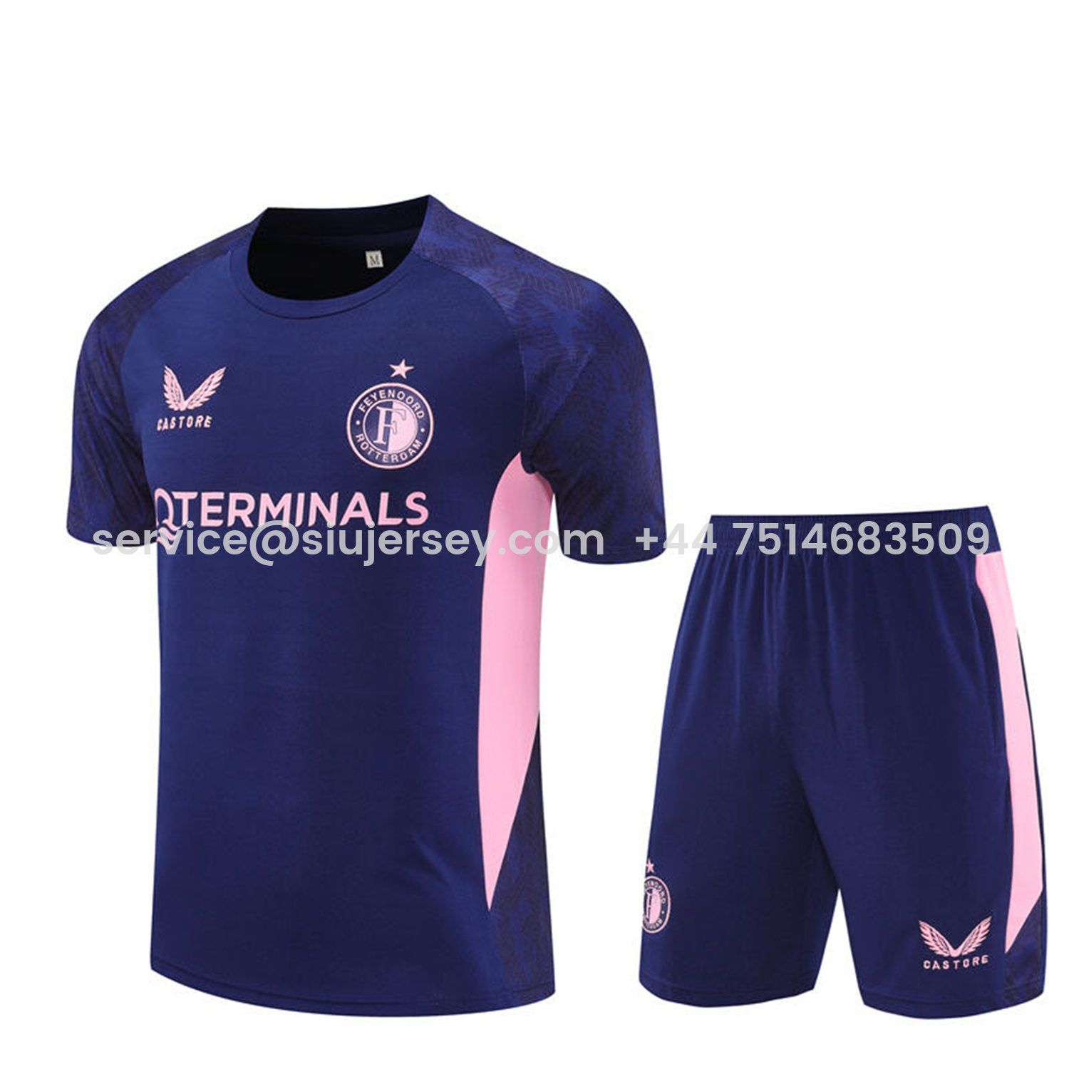 SIUjerseys-Feyenoord 25-26 Short-Sleeve Training Set - Royal Blue Top & Royal Blue Shorts