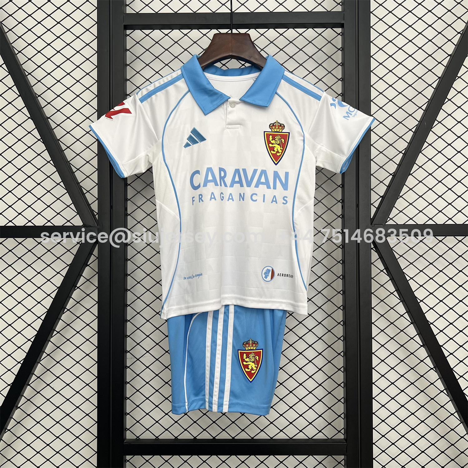 SIUjerseys-Real Zaragoza 25-26 Home Kids Kit