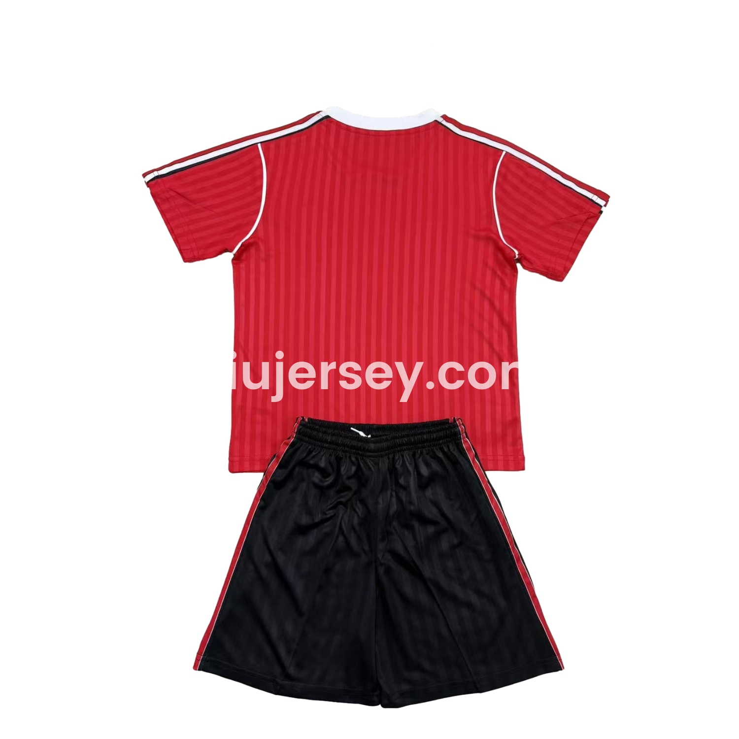 SIUjerseys-Manchester United 25-26 Red Terrace Icon Throwback Style Kids Kit