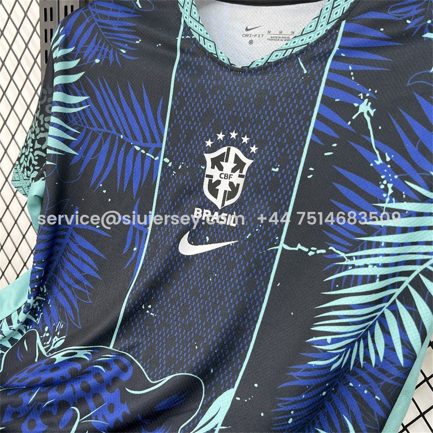 SIUjerseys-Brazil 2026 Blue Leopard Special Jersey - Fans Version