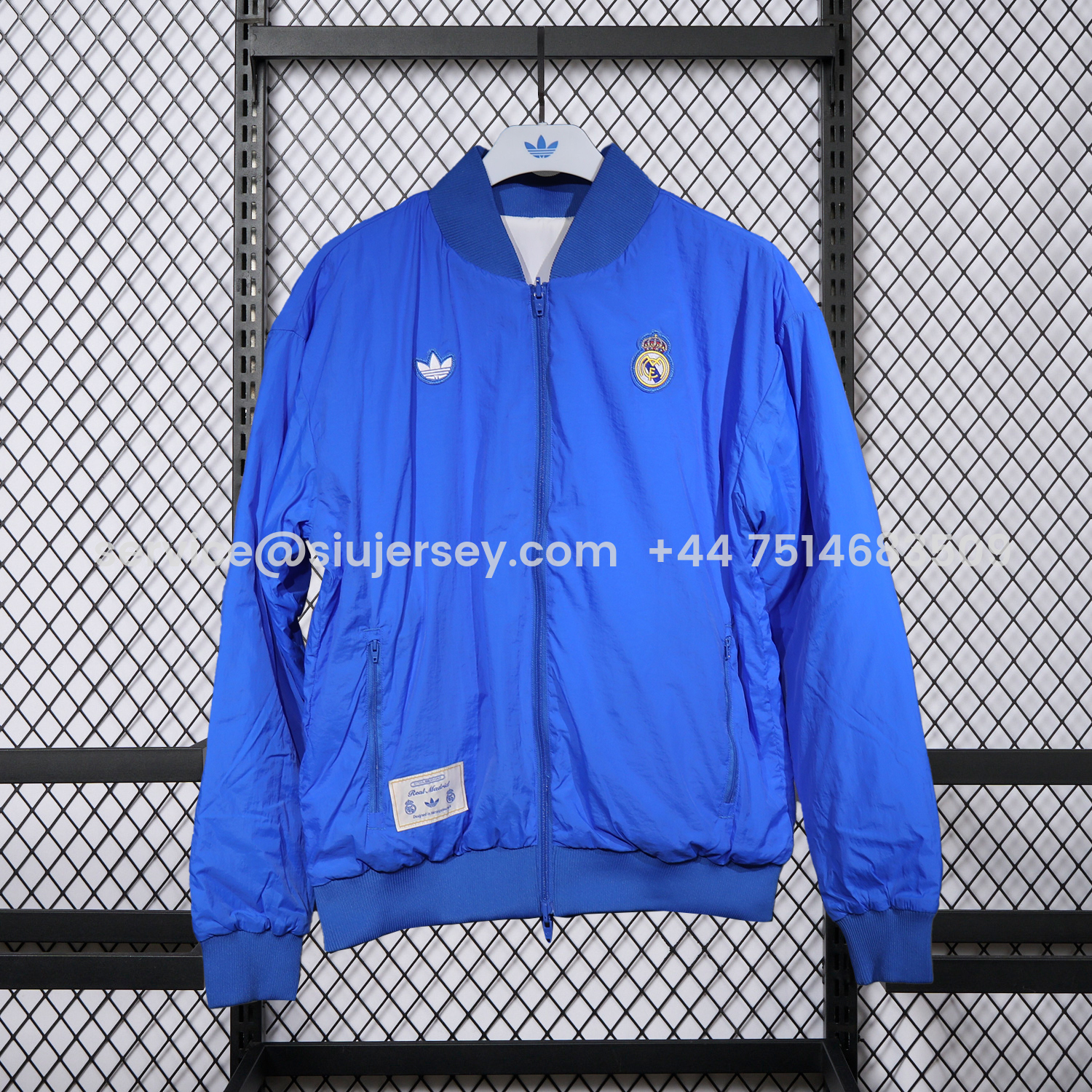SIUjerseys-Real Madrid 25-26 Double Sided Reversible Windbreaker - Blue & White