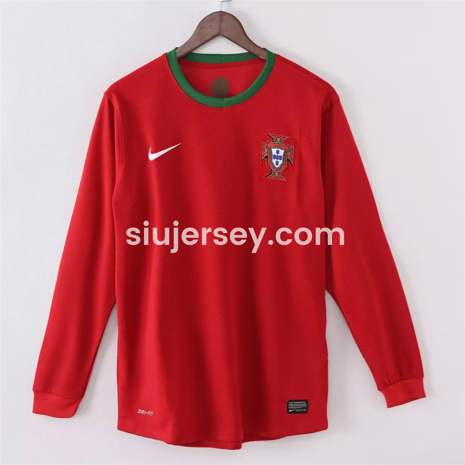 SIUjerseys-Retro Portugal 2012 Home Long Sleeves Jersey
