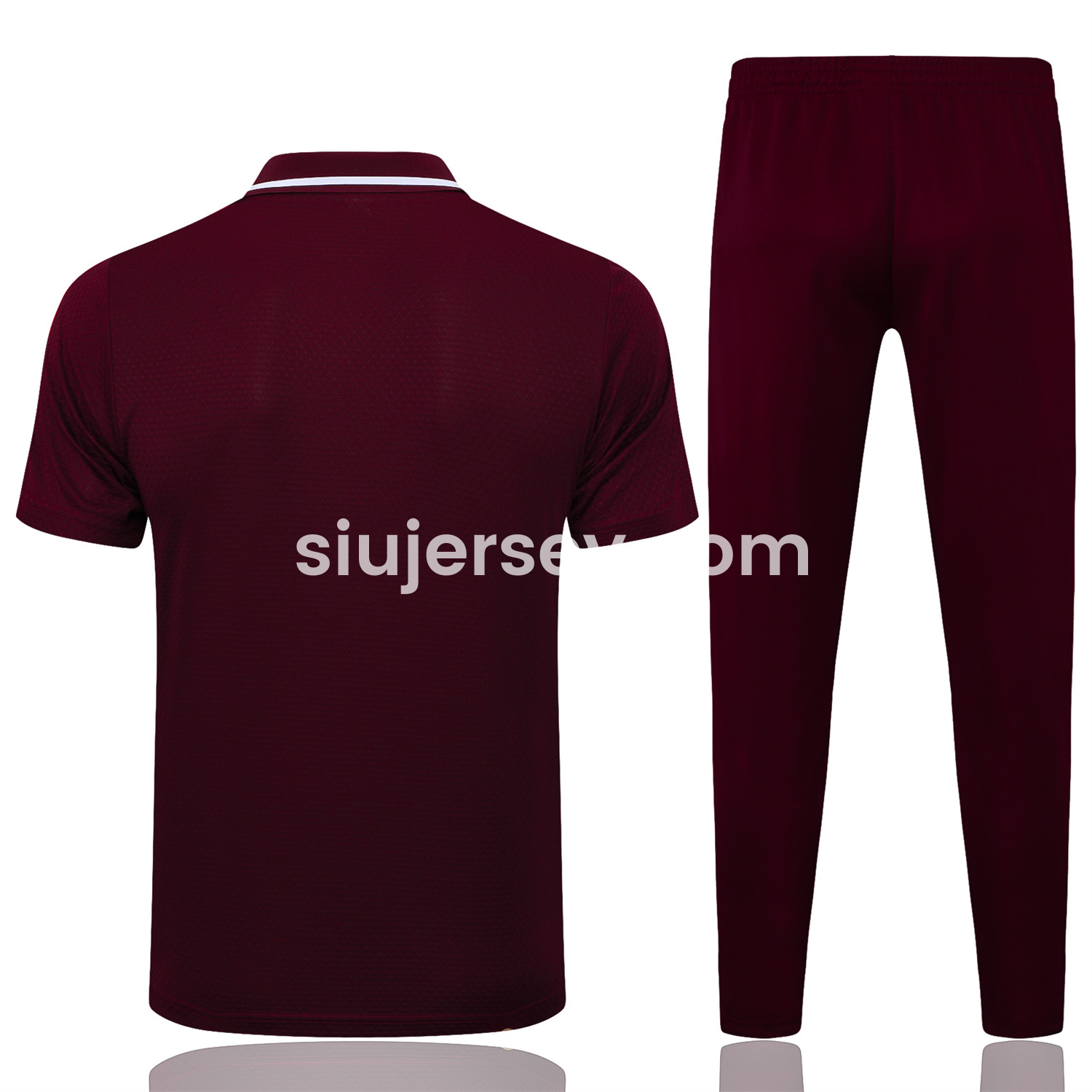SIUjerseys-Bayern Munich 25-26 POLO Short-Sleeve Training Set - Deep Red Top and Pants