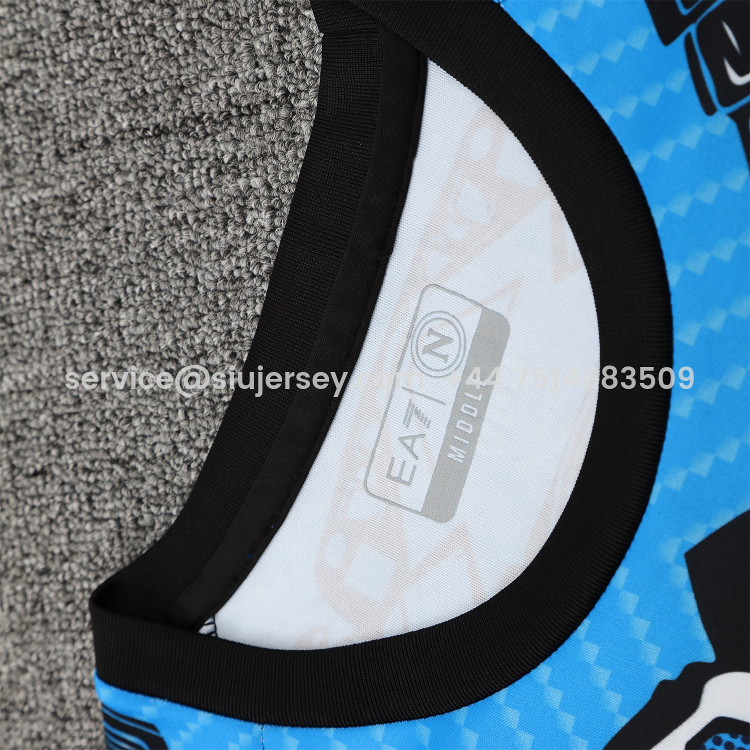 SIUjerseys-Napoli 25-26 Vest Training Set - Blue Mecha Vest & Black Shorts