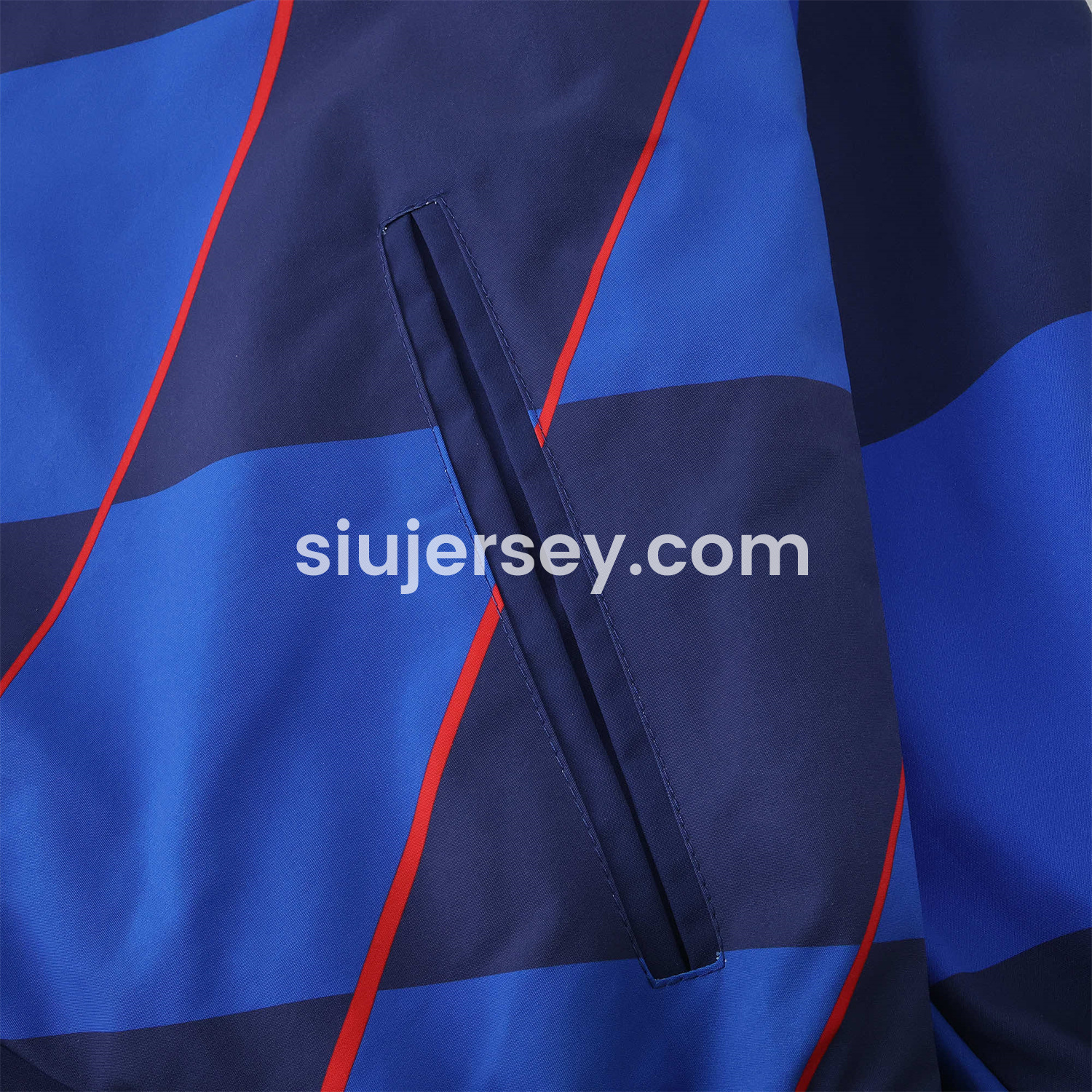 SIUjerseys-Croatia 24-25 Away Style Double Sided Reversible Windbreaker - Blue