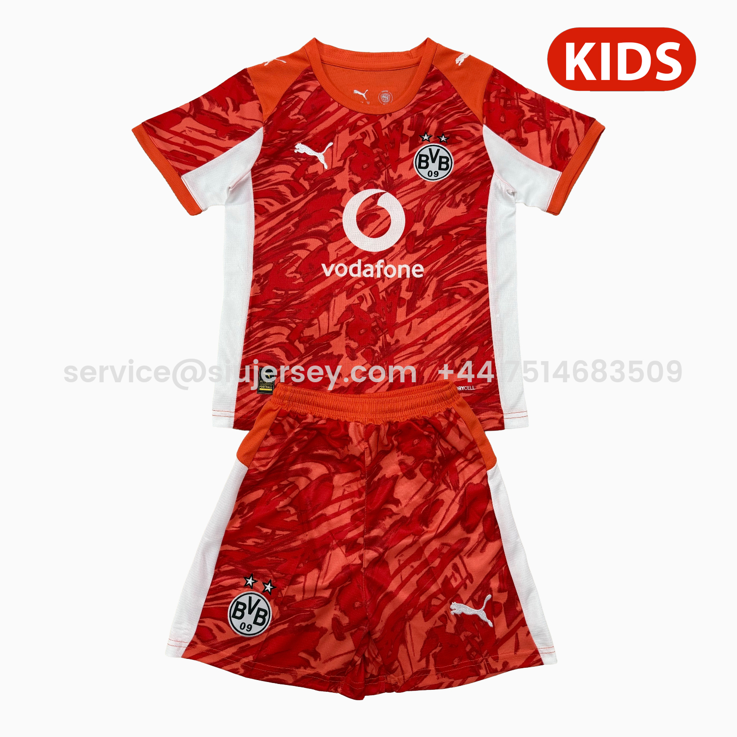 SIUjerseys-Dortmund 25-26 Orange Goalkeeper Kids Kit