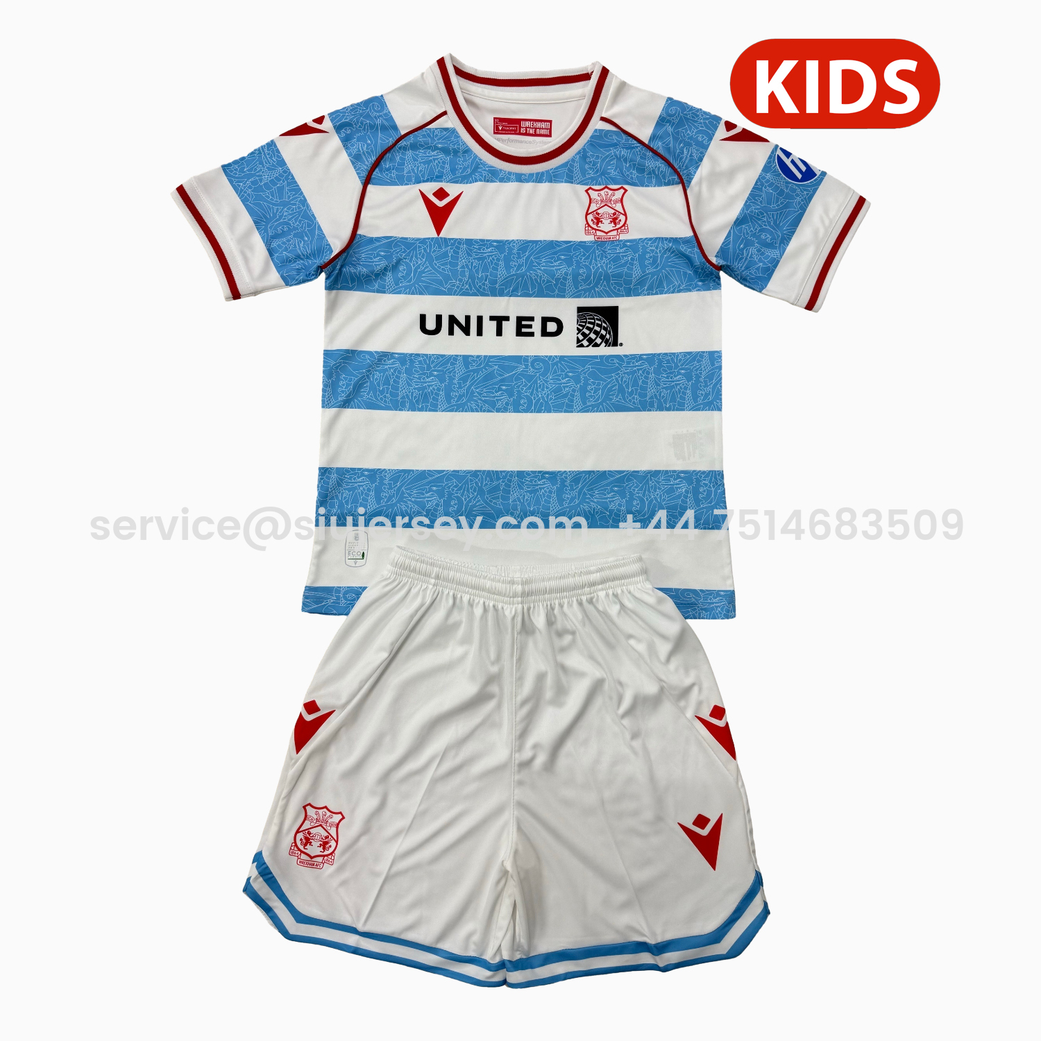 SIUjerseys-Wrexham 25-26 Third Kids Kit