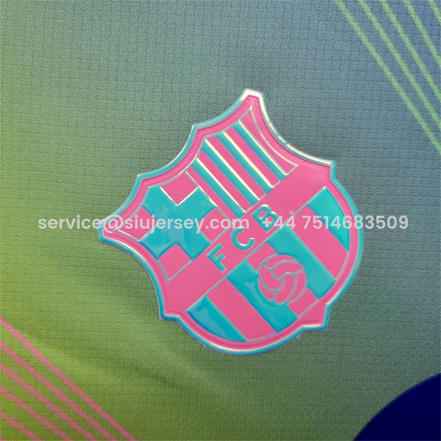 SIUjerseys-Barcelona 25-26 T90 Pink Lines Green And Blue Gradient Special Jersey - Fans Version
