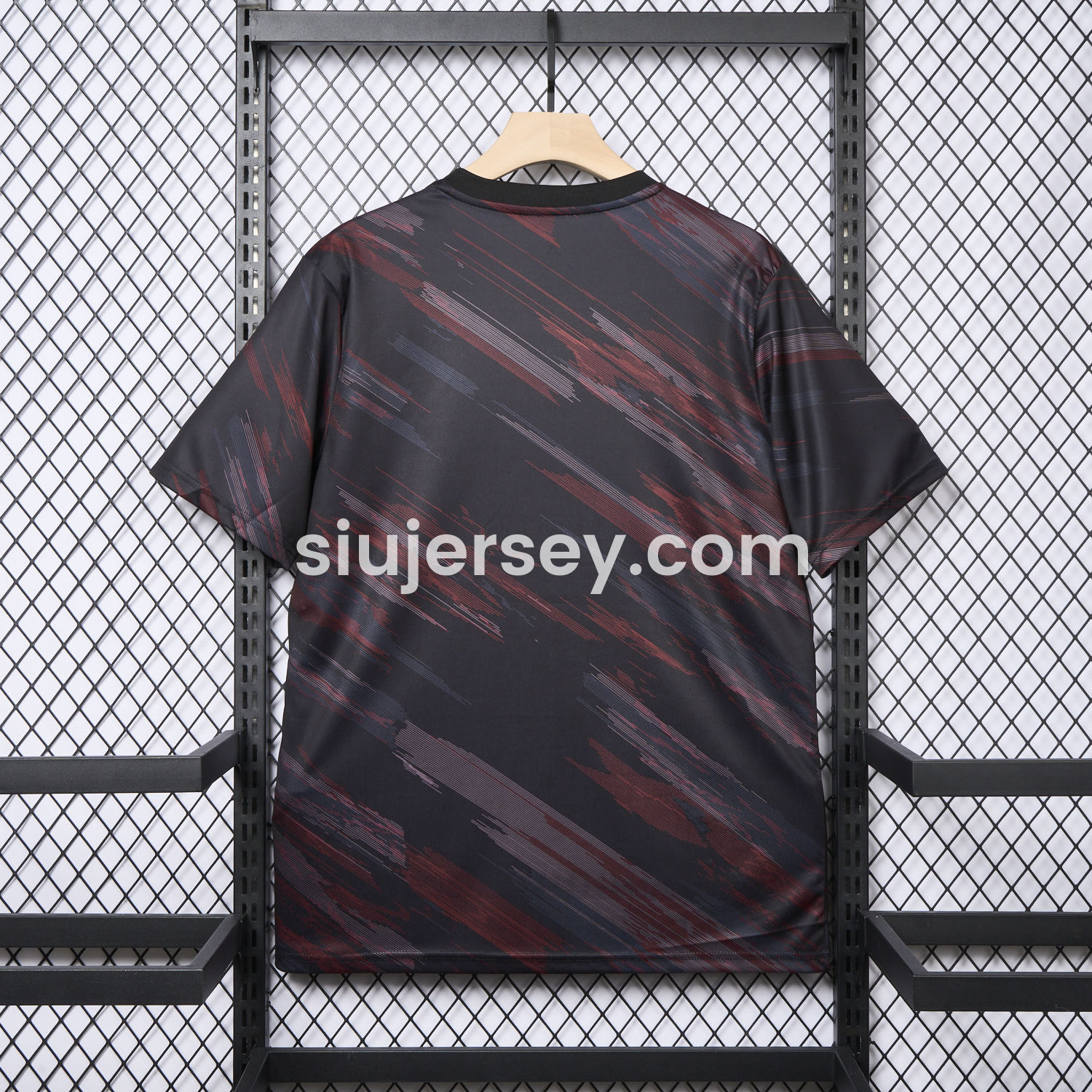 SIUjerseys-Bayern Munich 25-26 Black & Red Stripe Training Jersey - Fans Version