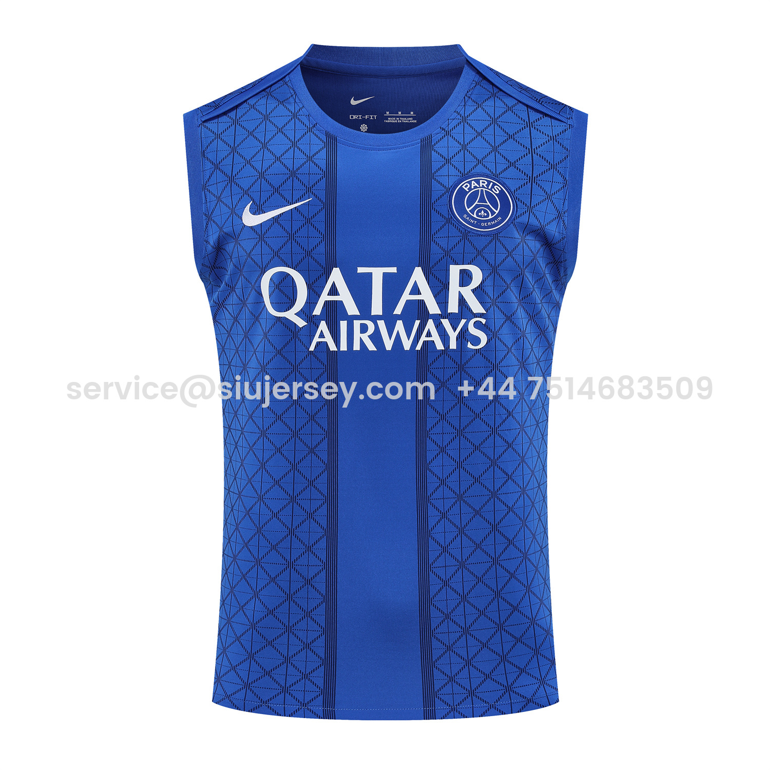 SIUjerseys-Paris Saint-Germain PSG 25-26 Vest Training Set - Ocean Blue Vest & Deep Blue Shorts
