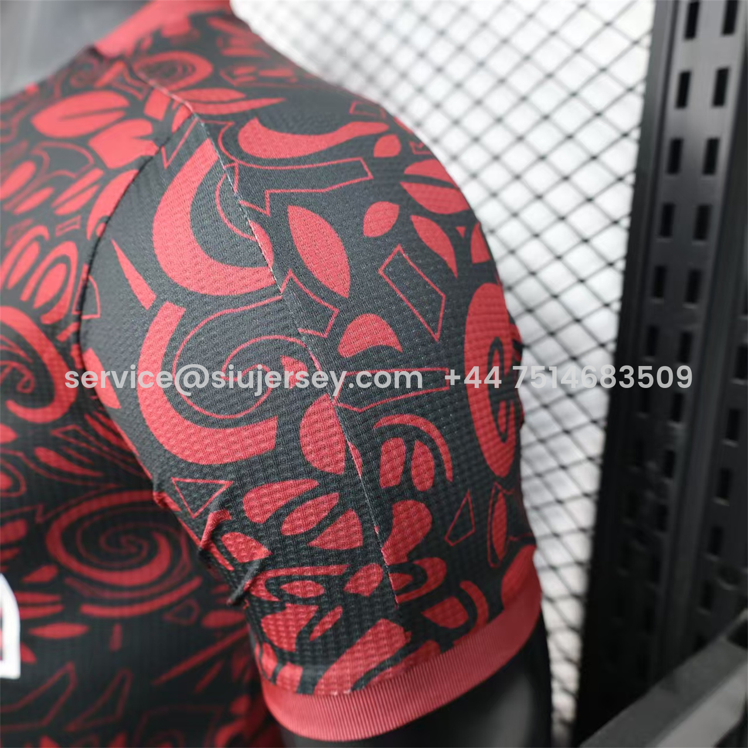 SIUjerseys-Club Deportivo Palestino Palestine 25-26 Red Flowers Black Jersey - Player Version