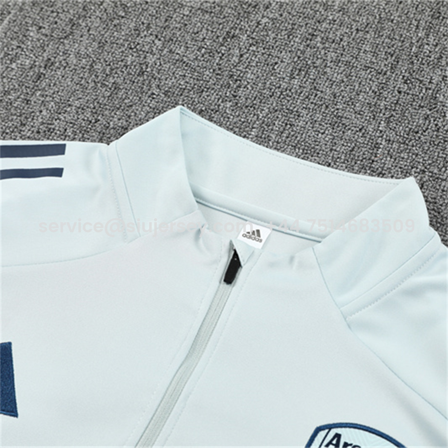 SIUjerseys-Arsenal 25-26 Long Sleeves Training Set - Light Grey Top & Blue Pants