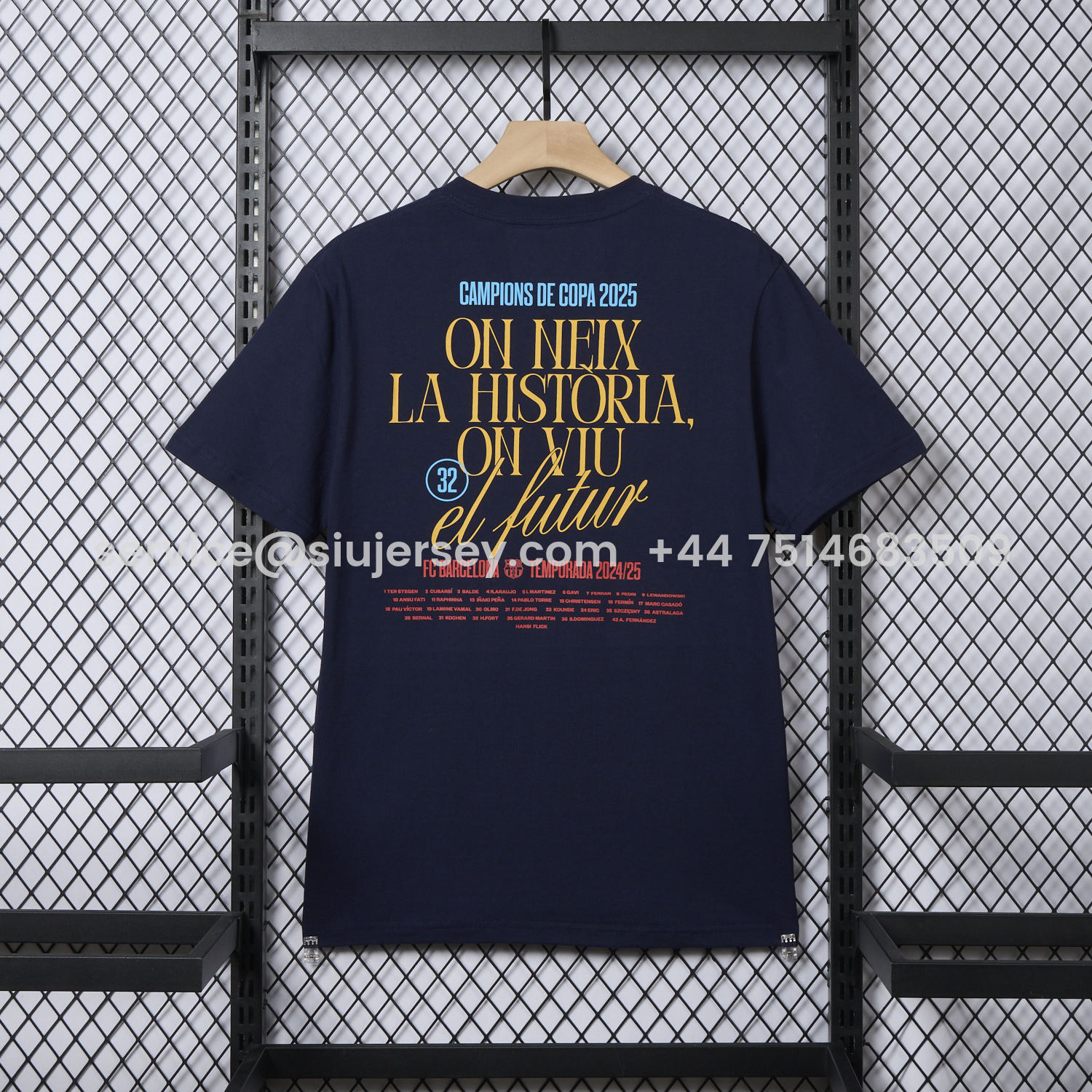 SIUjerseys-Barcelona 2025 Winners Copa Del Rey Deep Blue Commemorative T-shirt