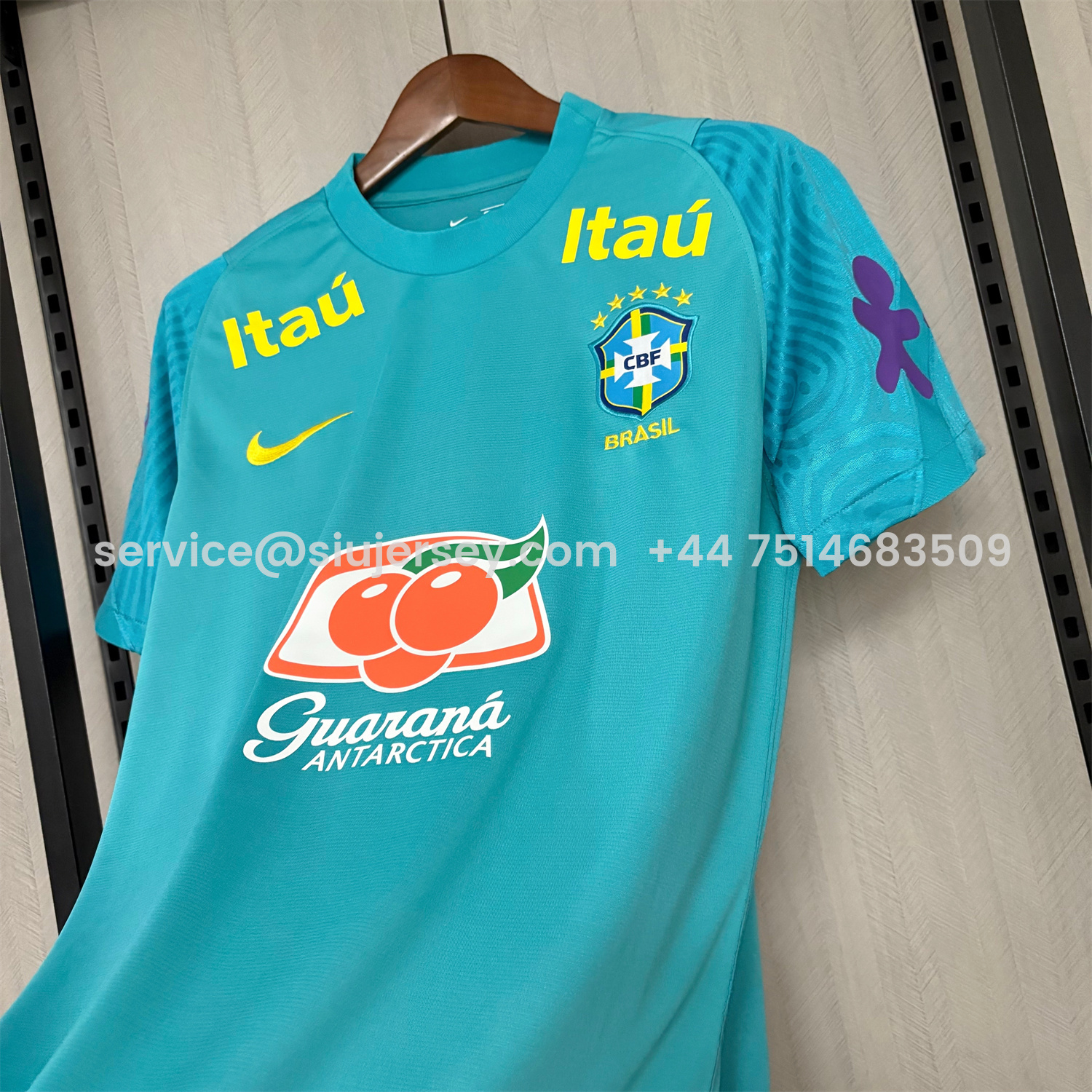 SIUjerseys-Retro Brazil 2022 Pre-Match Cyan Special Jersey