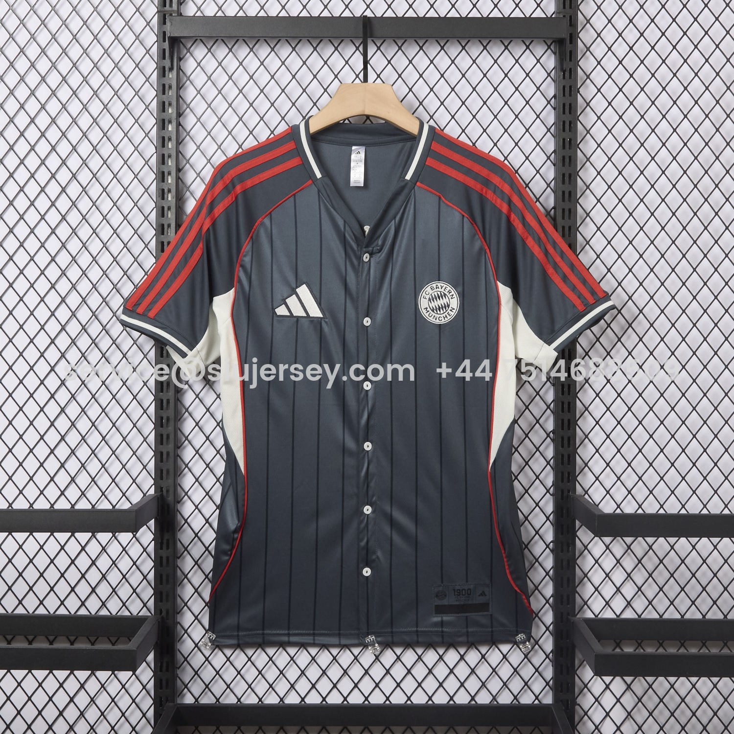 SIUjerseys-Bayern Munich 25-26 Deep Grey Baseball Jersey