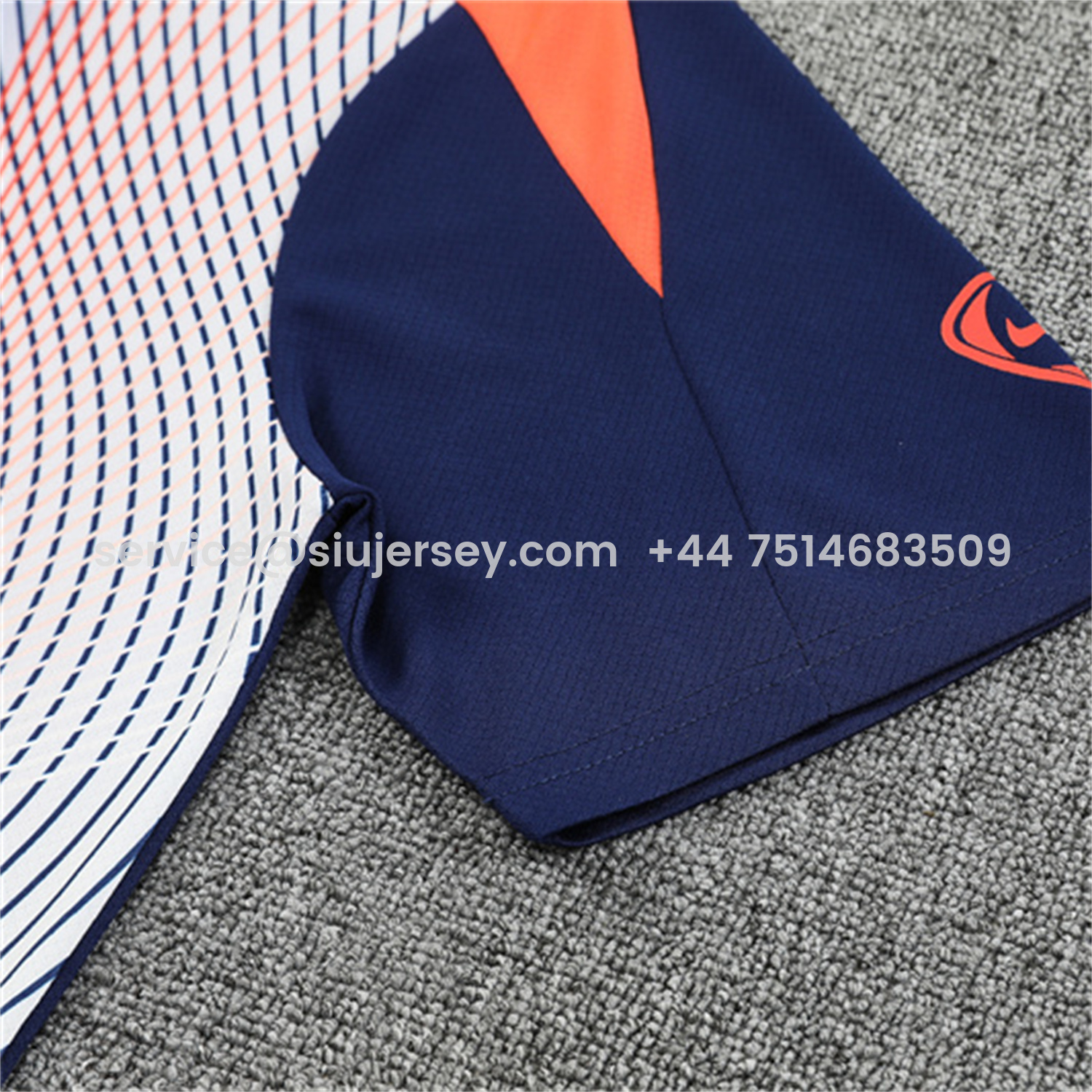 SIUjerseys-Barcelona 25-26 Short-Sleeve Training Set - Red Blue Line Top & Blue Shorts