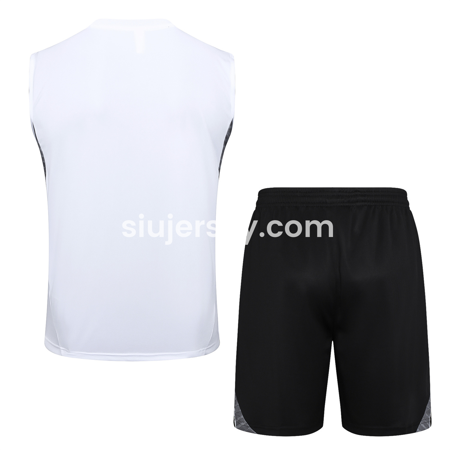 SIUjerseys-Real Madrid 25-26 Vest Training Set - White Vest and Black Shorts