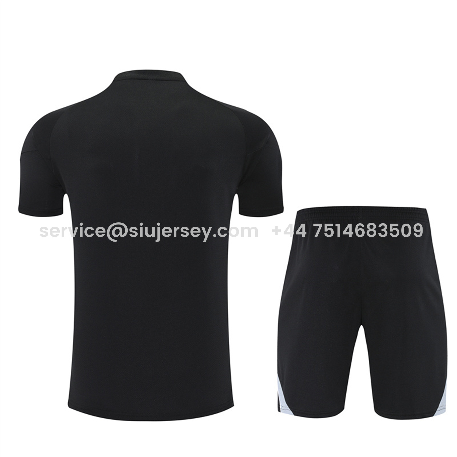 SIUjerseys-Argentina 25-26 Kids Pre-Match Short-Sleeve Training Set - Black Top & Shorts