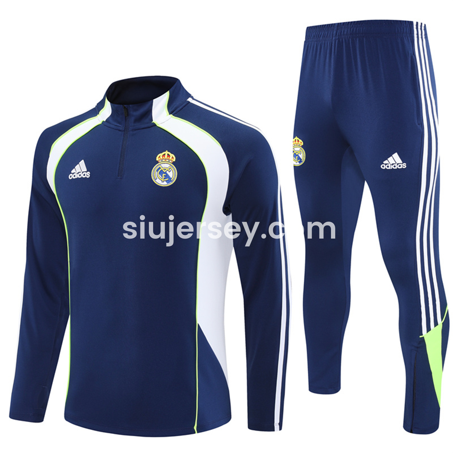 SIUjerseys-Real Madrid 25-26 Long Sleeve Training Set - Throwback Royal Blue Top and Pants