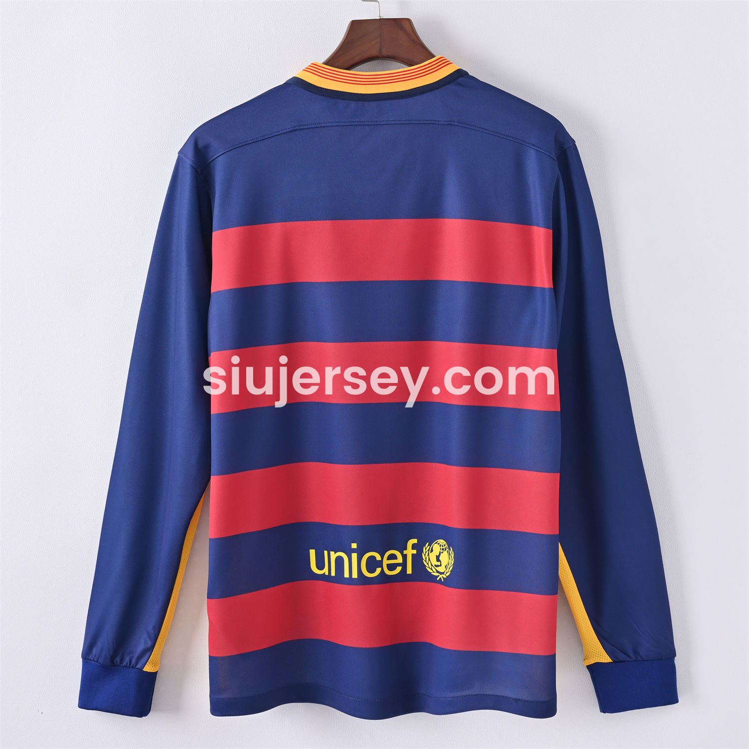 SIUjerseys-Retro Barcelona 15-16 Home Long Sleeves Jersey